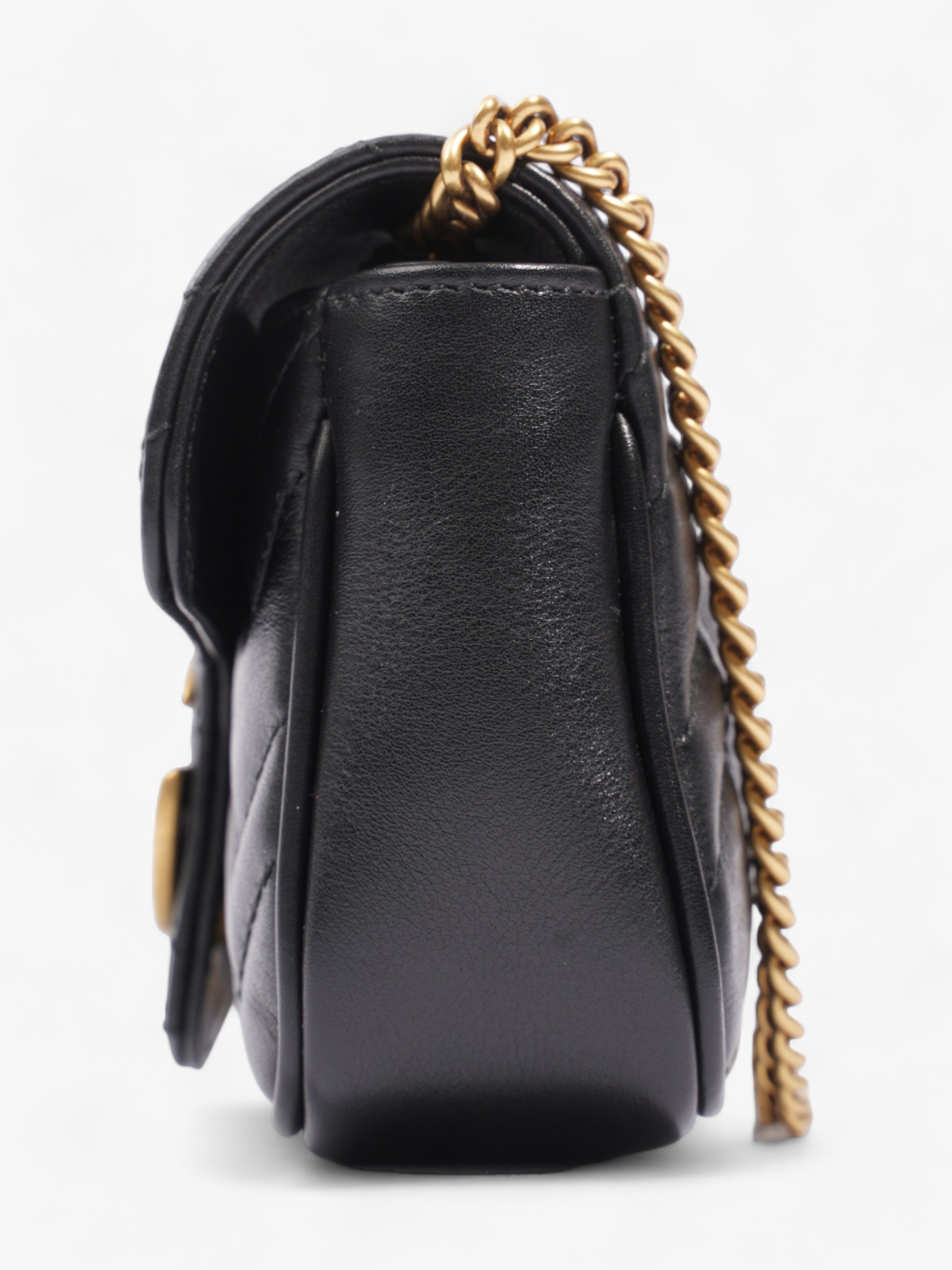 Gucci GG Marmont Black Matelasse Leather Super Mini