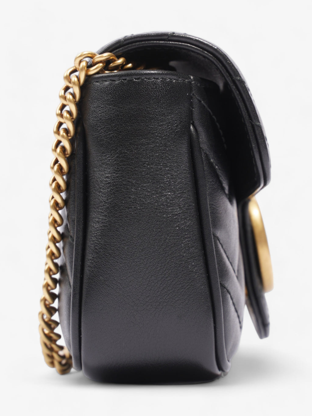 Gucci GG Marmont Black Matelasse Leather Super Mini