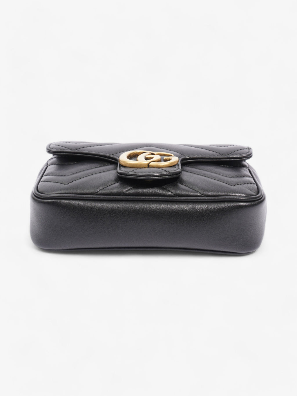 Gucci GG Marmont Black Matelasse Leather Super Mini