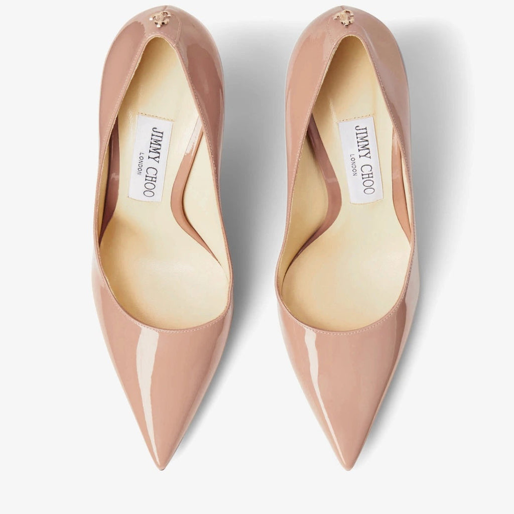 JIMMY CHOO LOVE 100 PATENT LEATHER PUMPS
