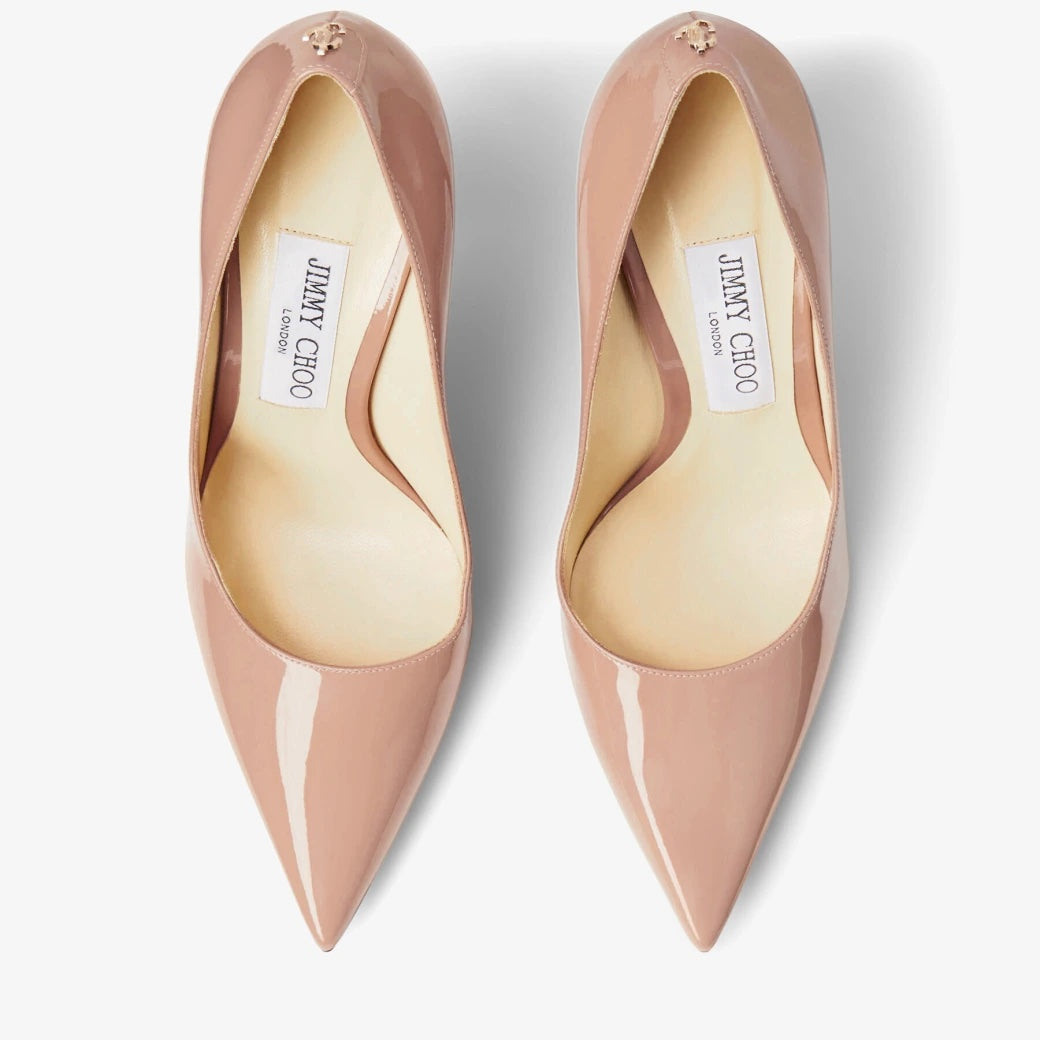 JIMMY CHOO LOVE 100 PATENT LEATHER PUMPS