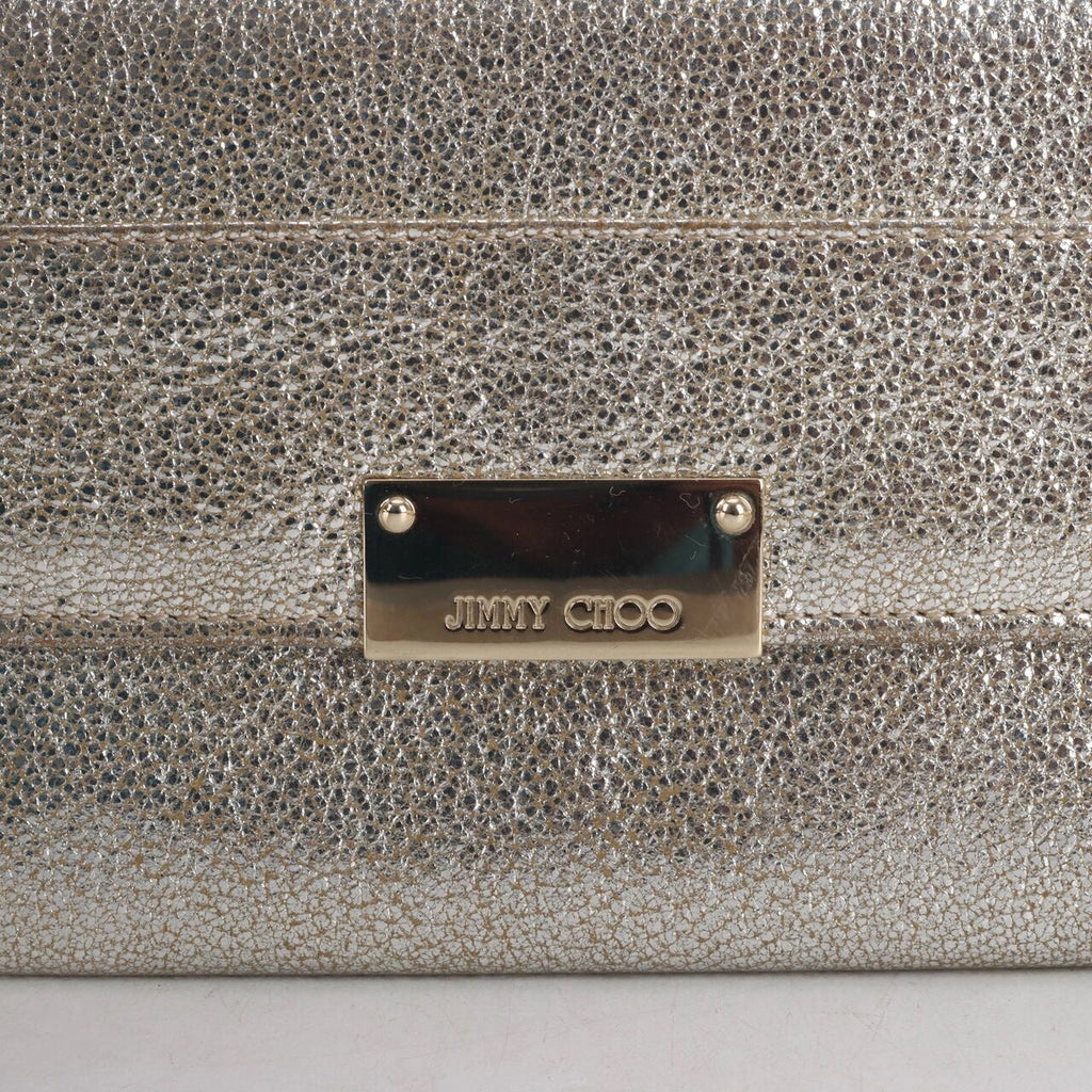JIMMY CHOO REESE METALLIC GLITTER CLUTCH BAG