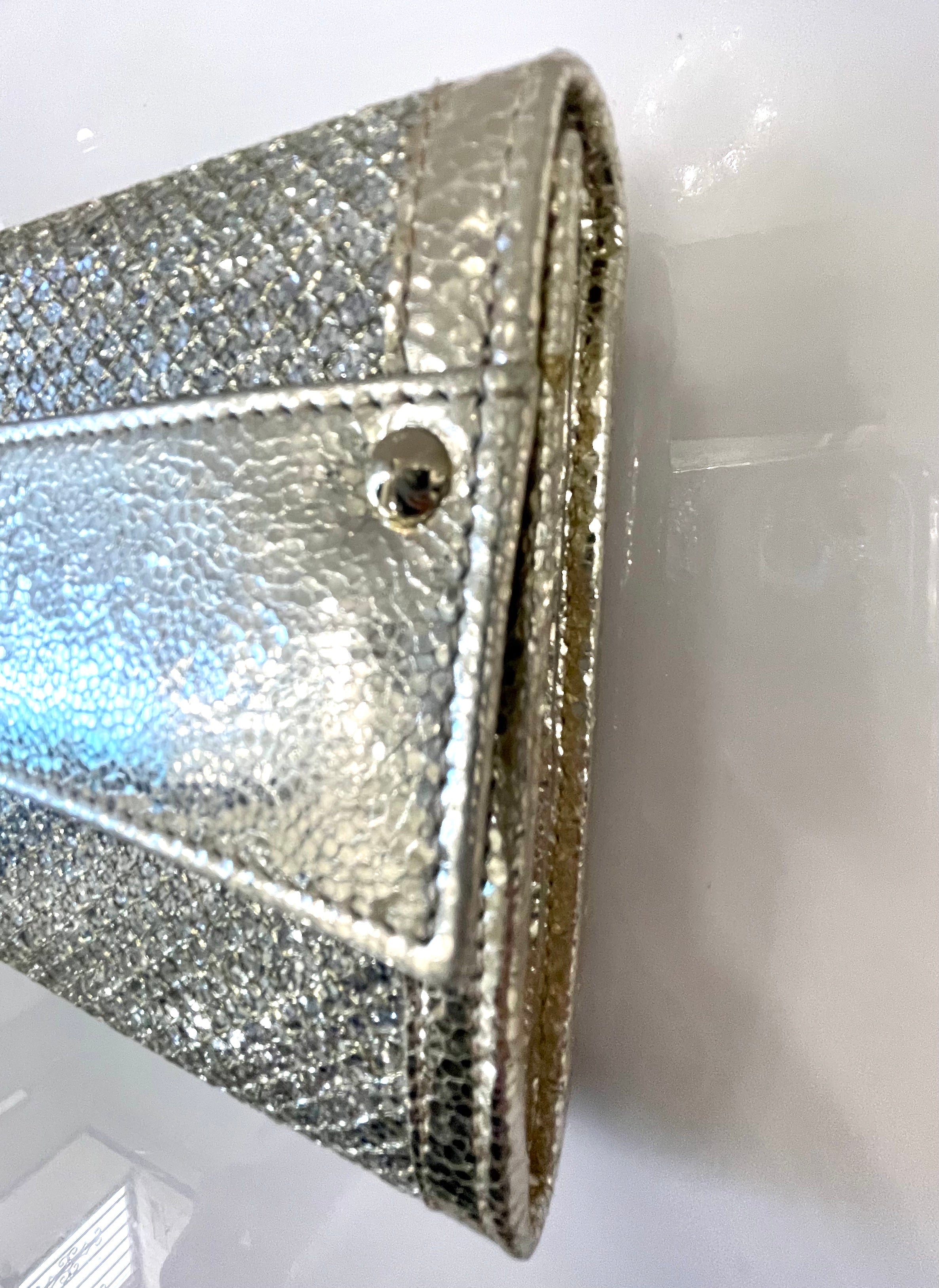JIMMY CHOO REESE METALLIC GLITTER CLUTCH BAG