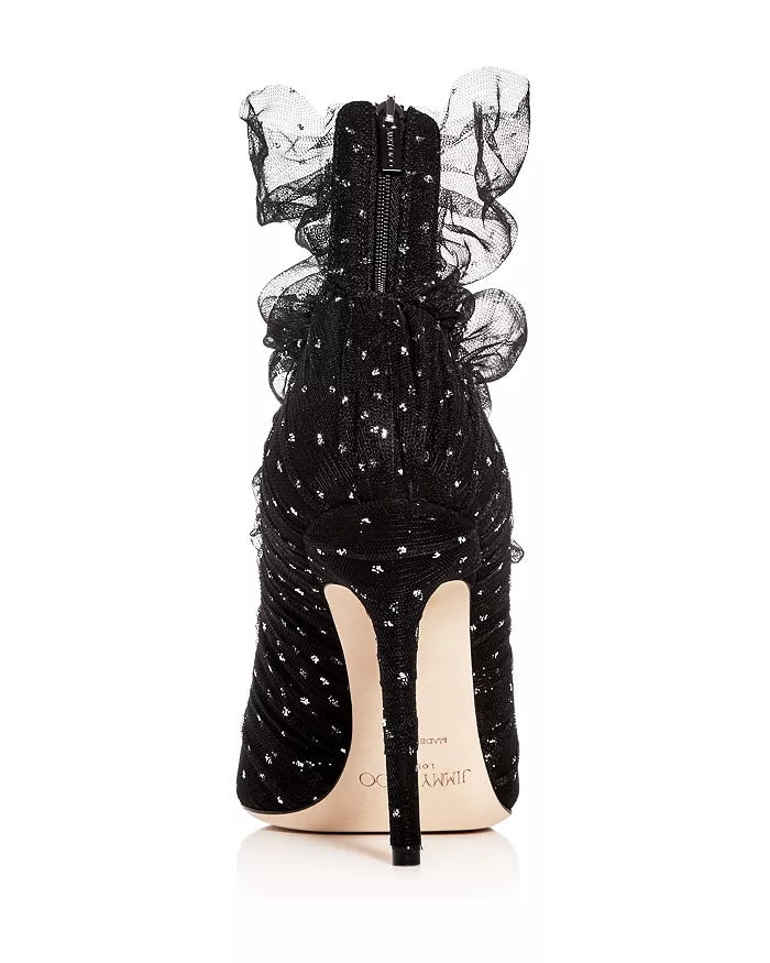 JIMMY CHOO LAVISH 100 TULLE POINTED TOE PUMPS