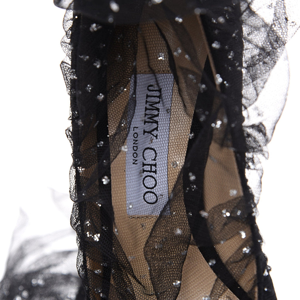 JIMMY CHOO LAVISH 100 TULLE POINTED TOE PUMPS