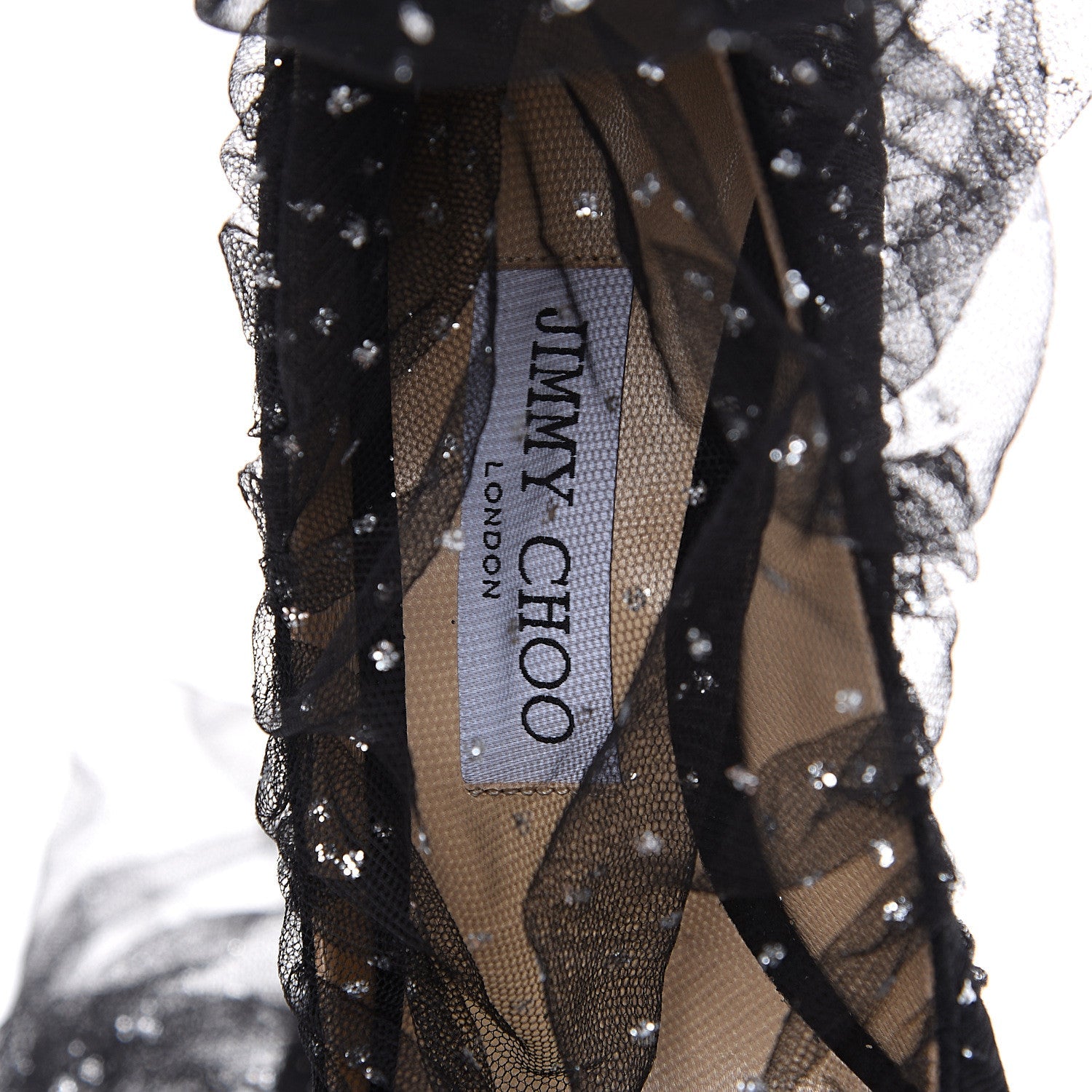 JIMMY CHOO LAVISH 100 TULLE POINTED TOE PUMPS