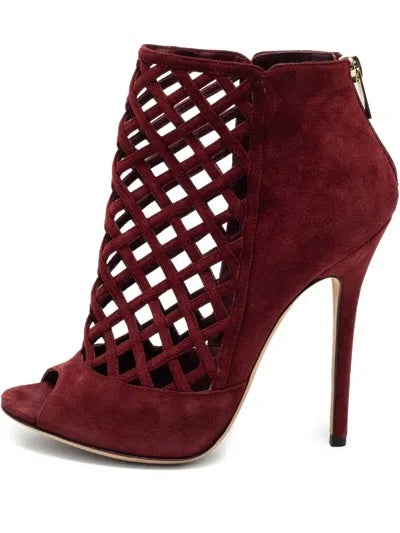 JIMMY CHOO CLARET SUEDE DRIFT HEELS
