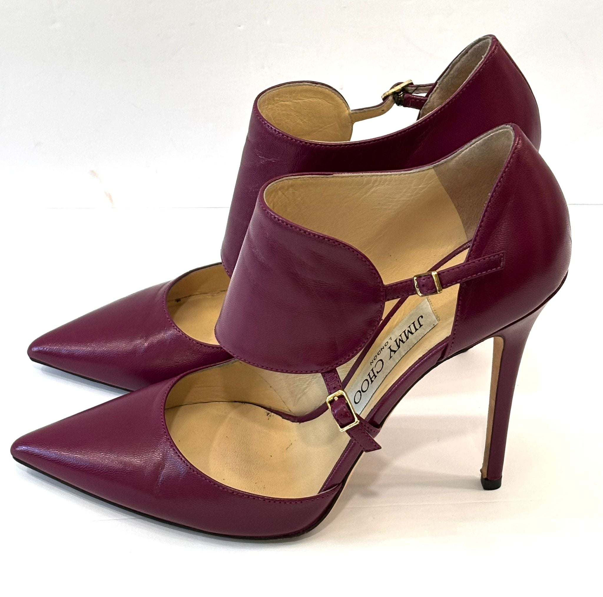 JIMMY CHOO LEATHER D'ORSAY PUMPS