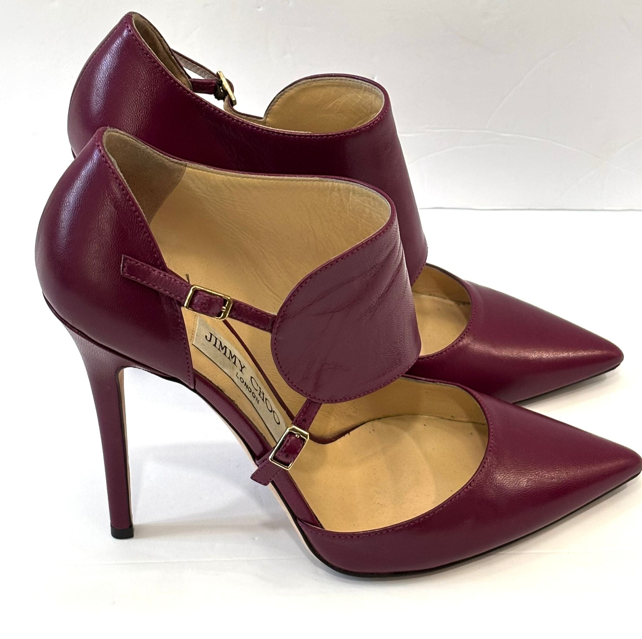 JIMMY CHOO LEATHER D'ORSAY PUMPS