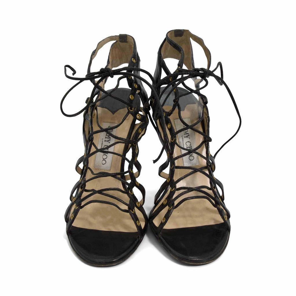 Jimmy Choo 'Gladiator' Strappy Heels - Women's 36.5