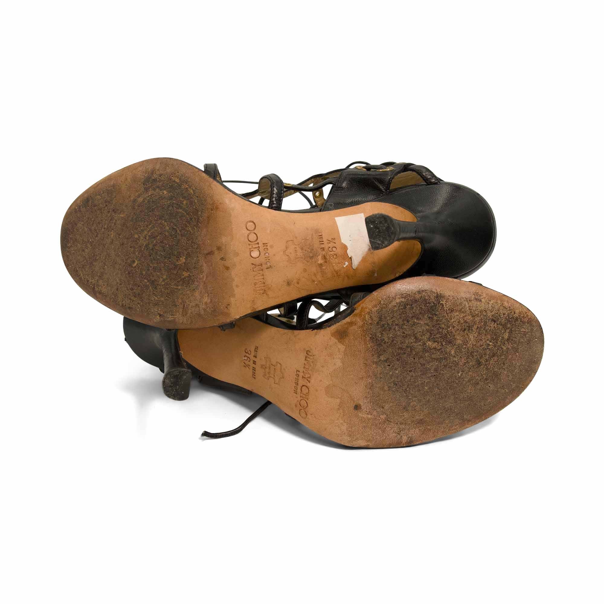 Jimmy Choo 'Gladiator' Strappy Heels - Women's 36.5