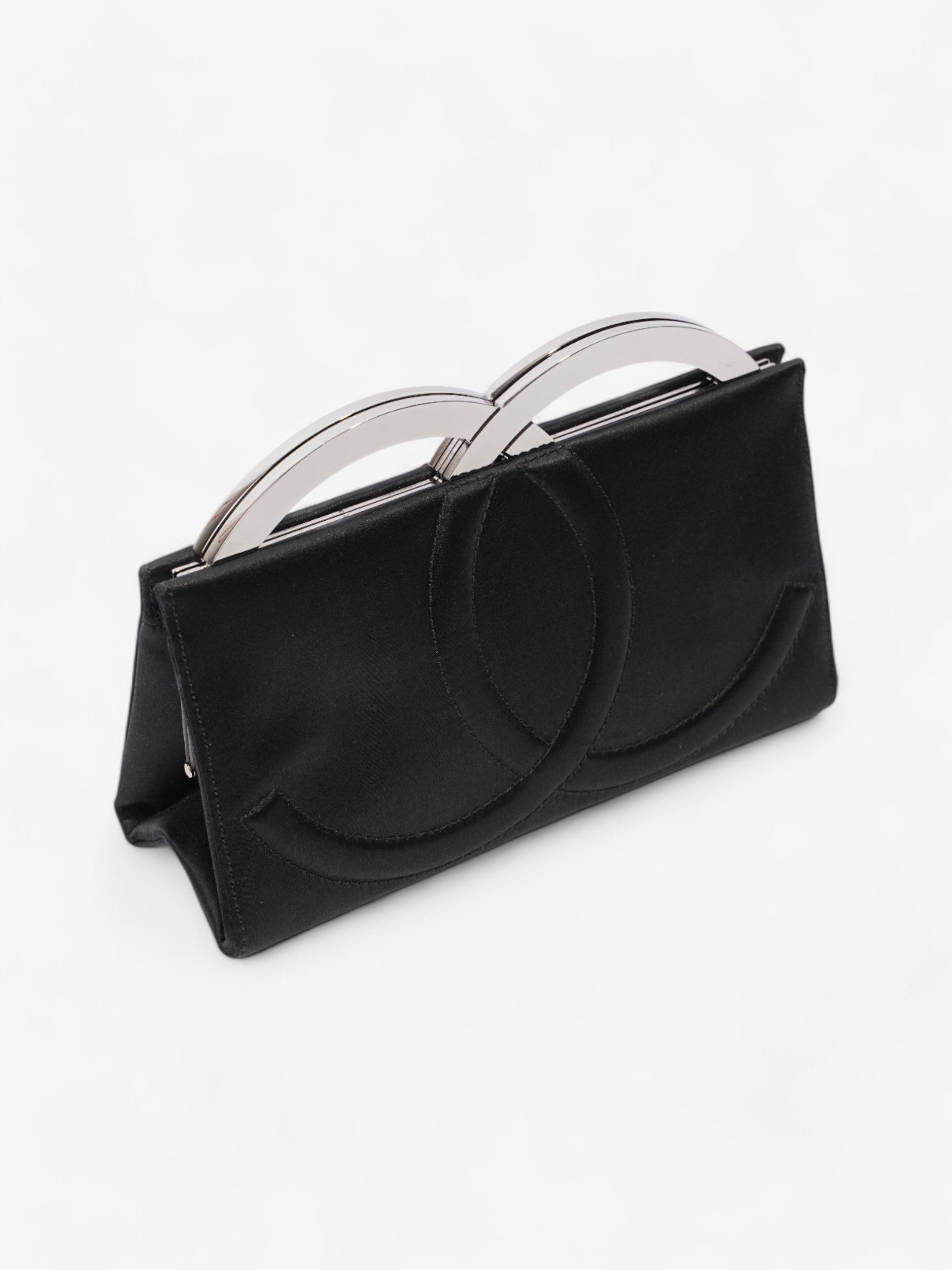 Chanel CC Clutch Black Satin