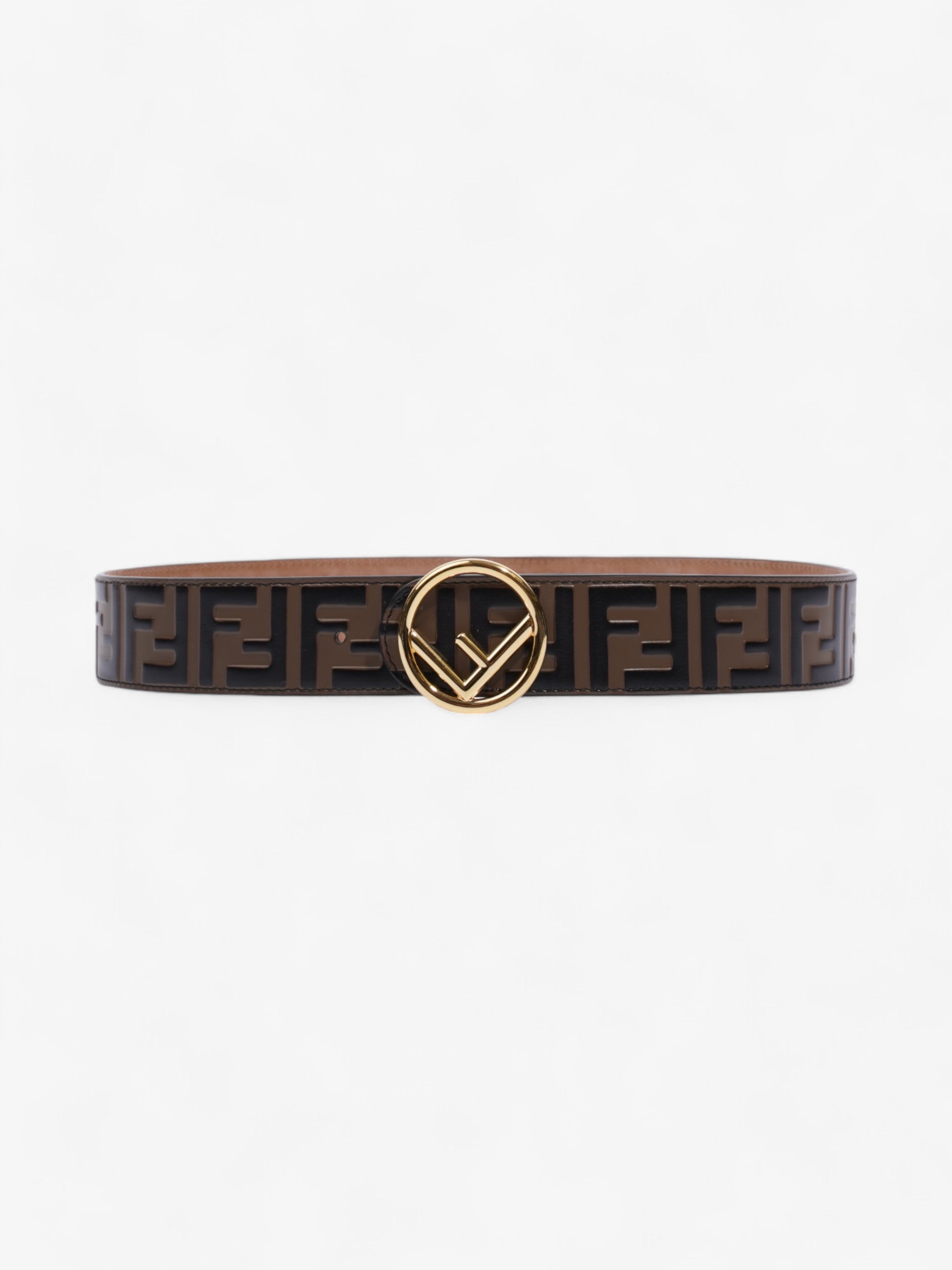 Fendi F is Fendi Belt Black / Brown Leather 85cm / 34"