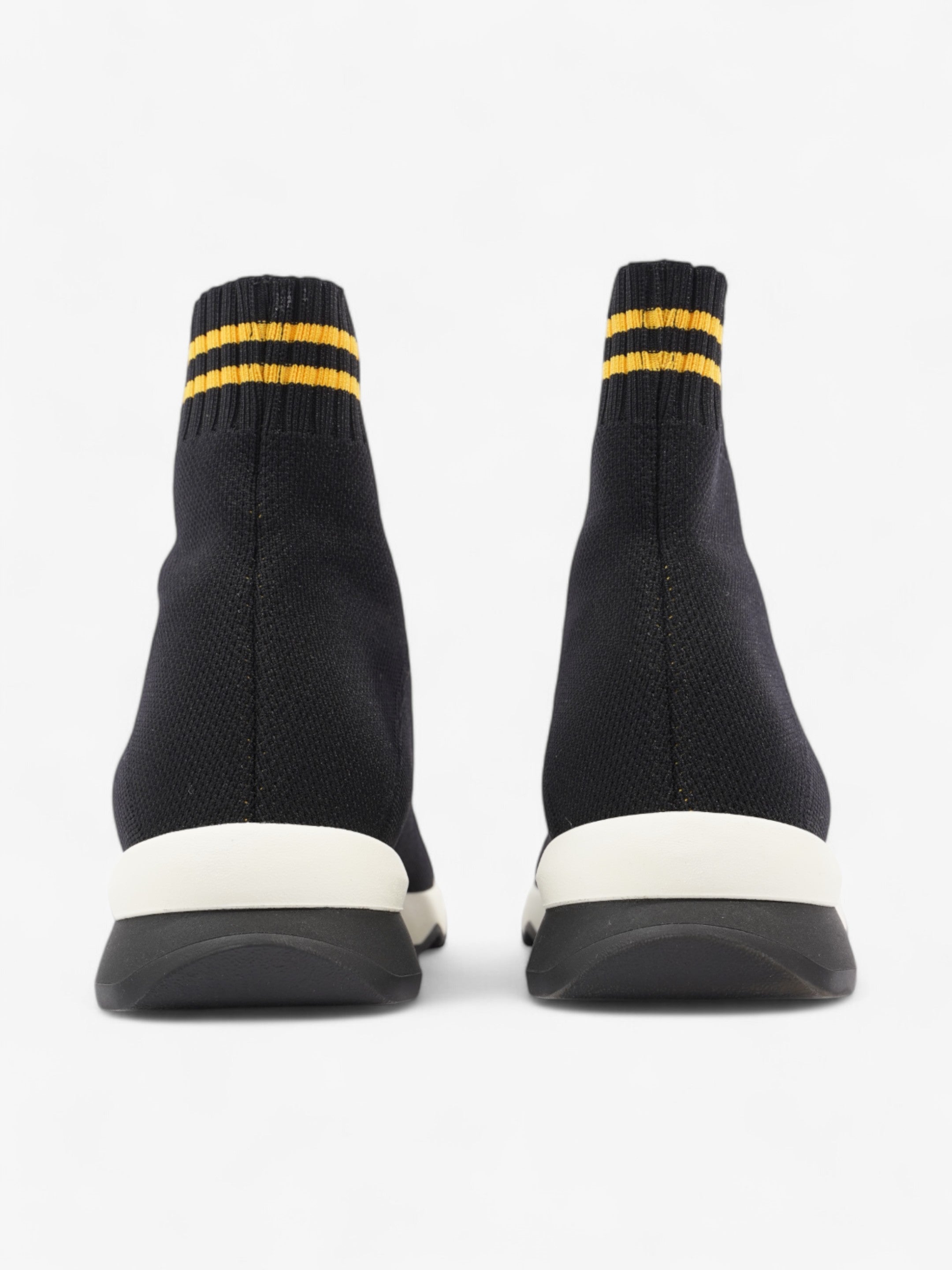 Fendi Rockoko Sock Sneakers Black / Yellow Cotton EU 38 UK 5