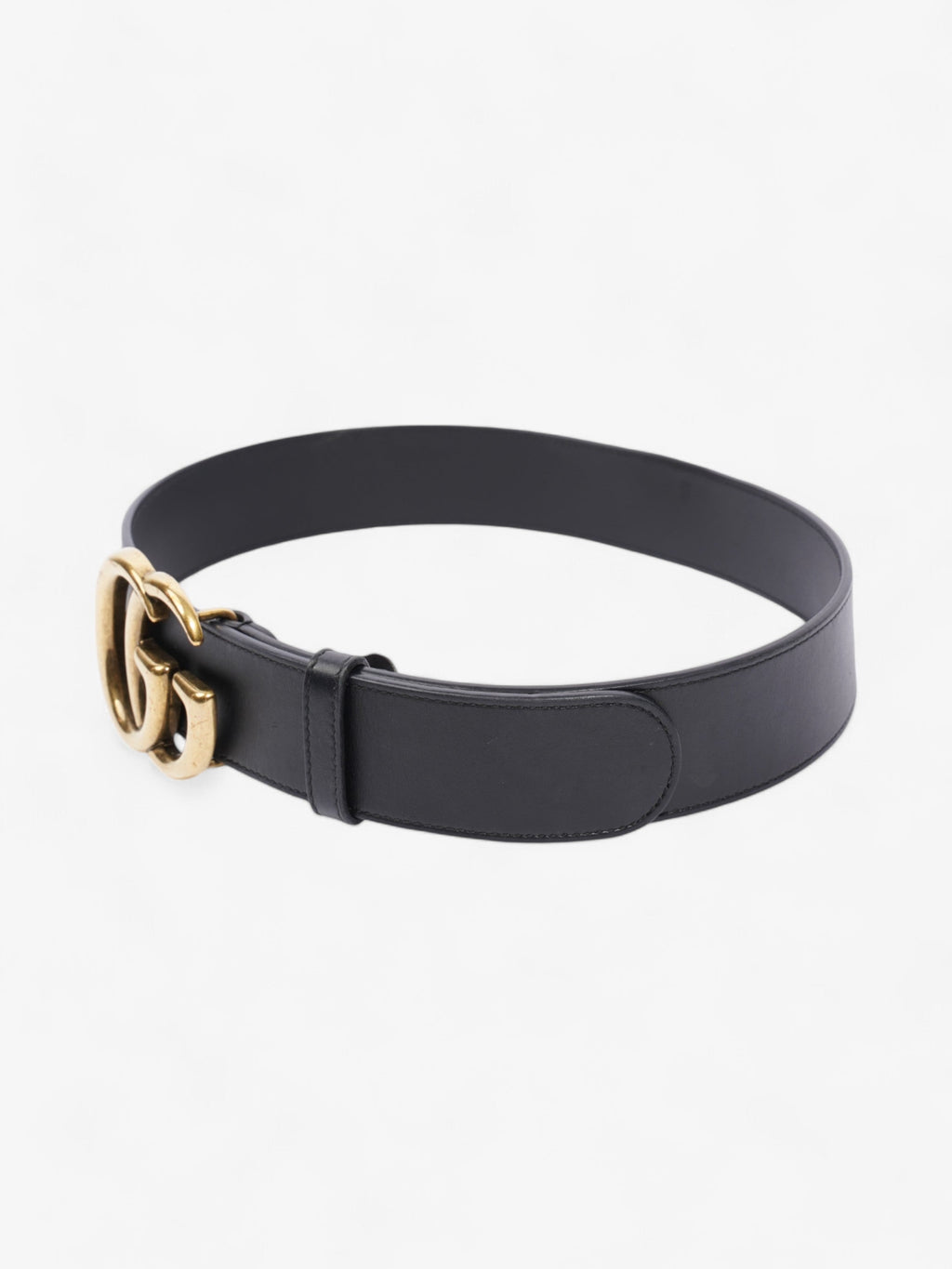 Gucci GG Marmont 2015 Re-Edition Wide Belt Black / Gold Leather 70cm / 28"