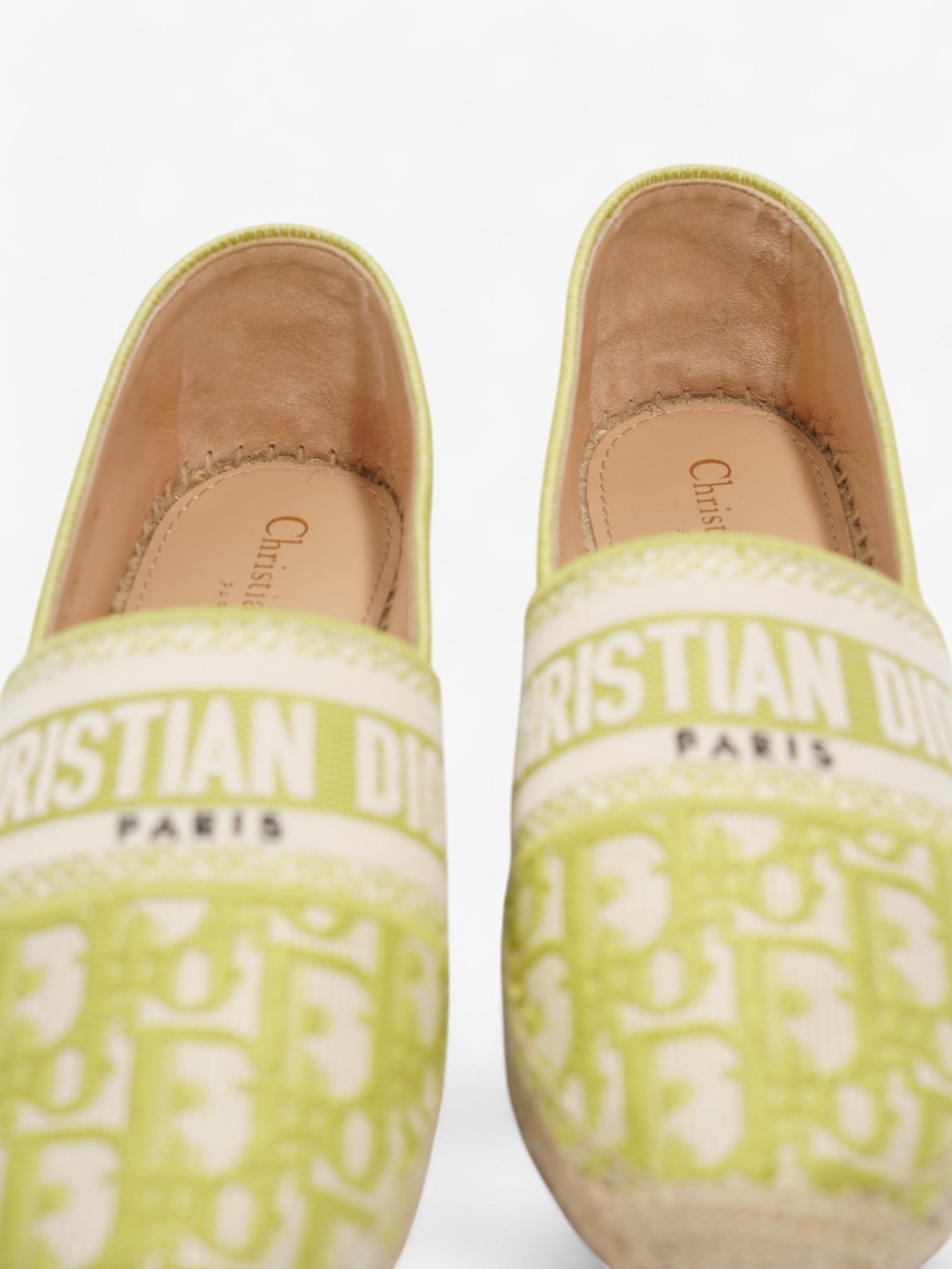 Christian Dior Granville Lime Cotton EU 37.5 UK 4.5
