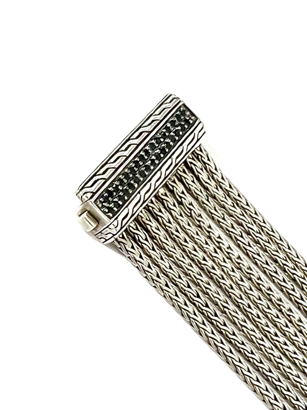 JOHN HARDY BLACK SAPPHIRE MULTI STRAND STERLING SILVER BRACELET