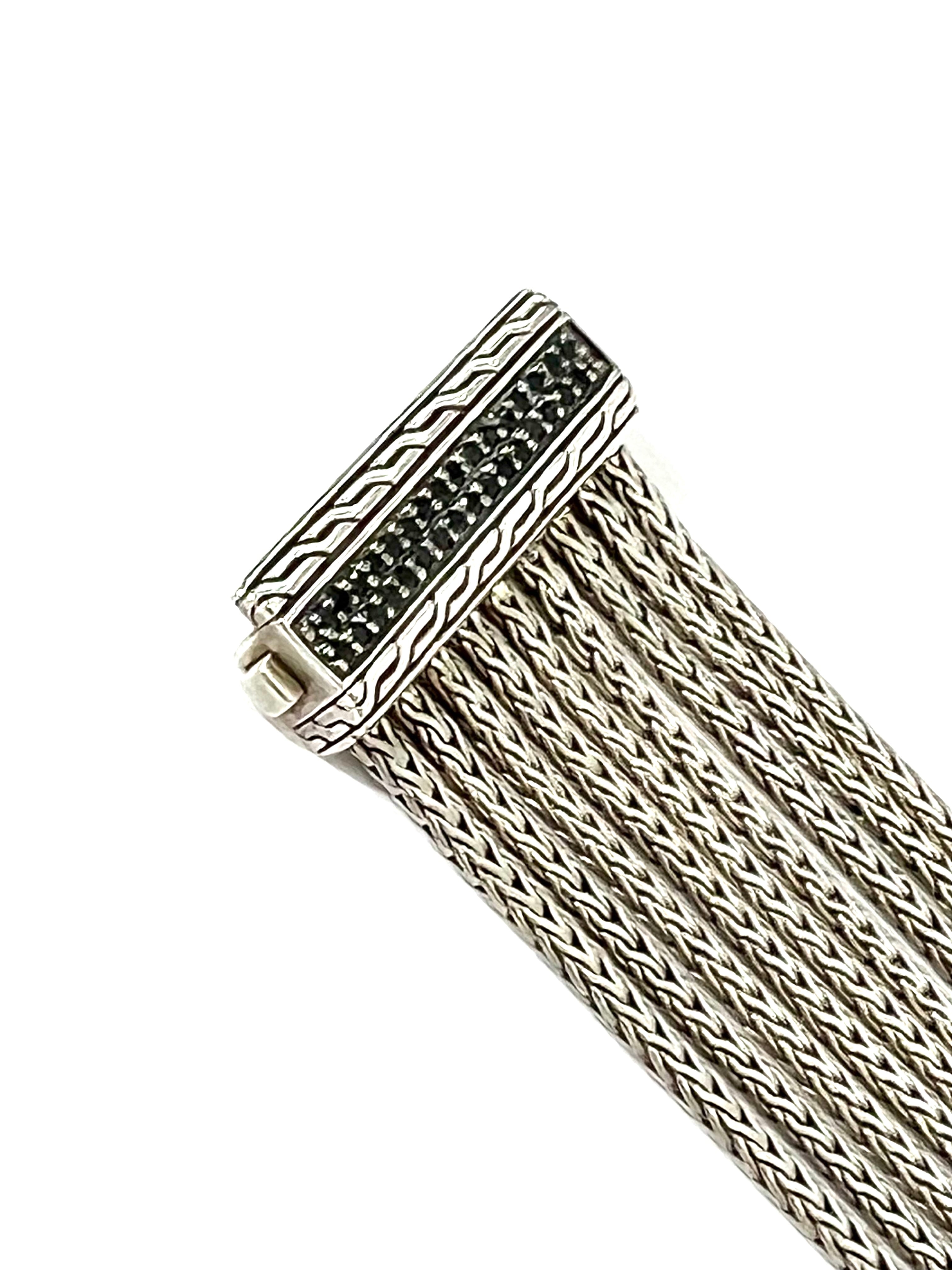JOHN HARDY BLACK SAPPHIRE MULTI STRAND STERLING SILVER BRACELET