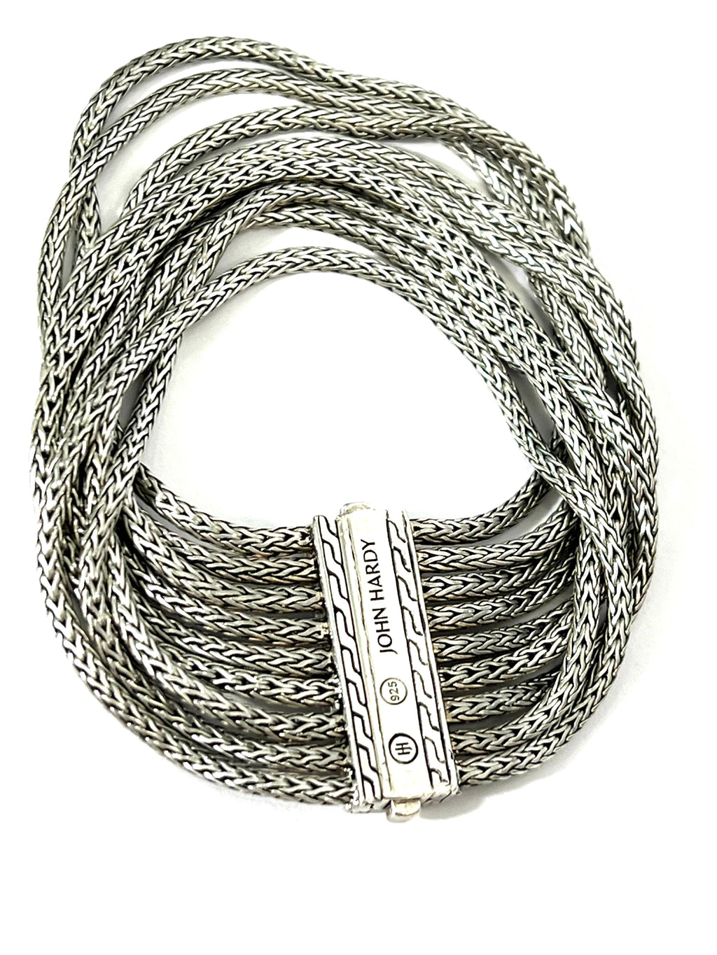 JOHN HARDY BLACK SAPPHIRE MULTI STRAND STERLING SILVER BRACELET