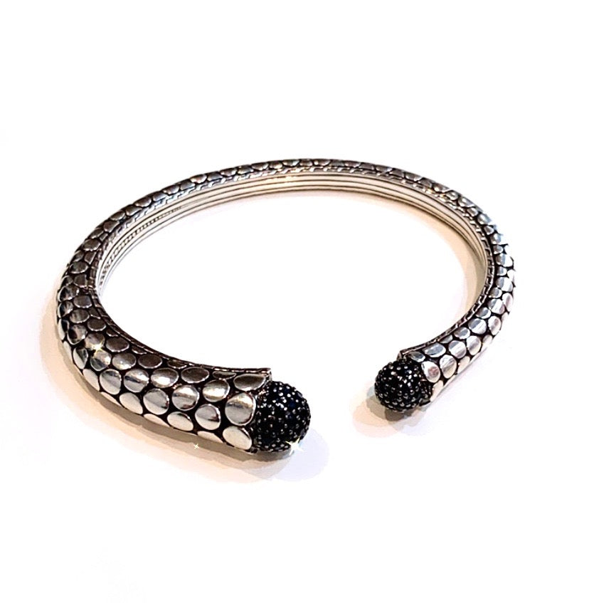 JOHN HARDY SAPPHIRE SPINAL DOT KICK CUFF BRACELET