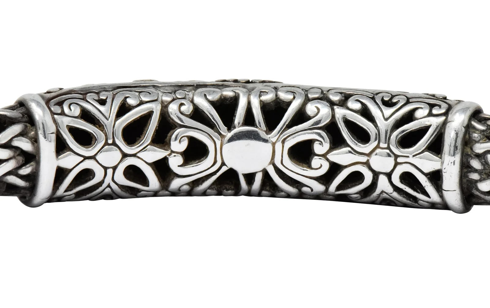JOHN HARDY STERLING SILVER 18K GOLD DOT STATION BRACELET