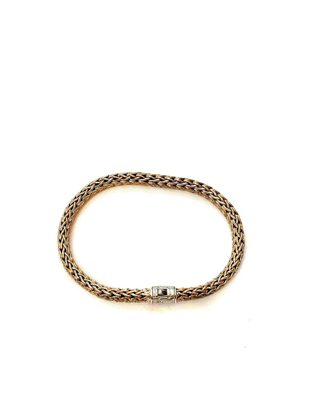 JOHN HARDY ICON REVERSIBLE STERLING SILVER AND 18K YELLOW GOLD BRACELET