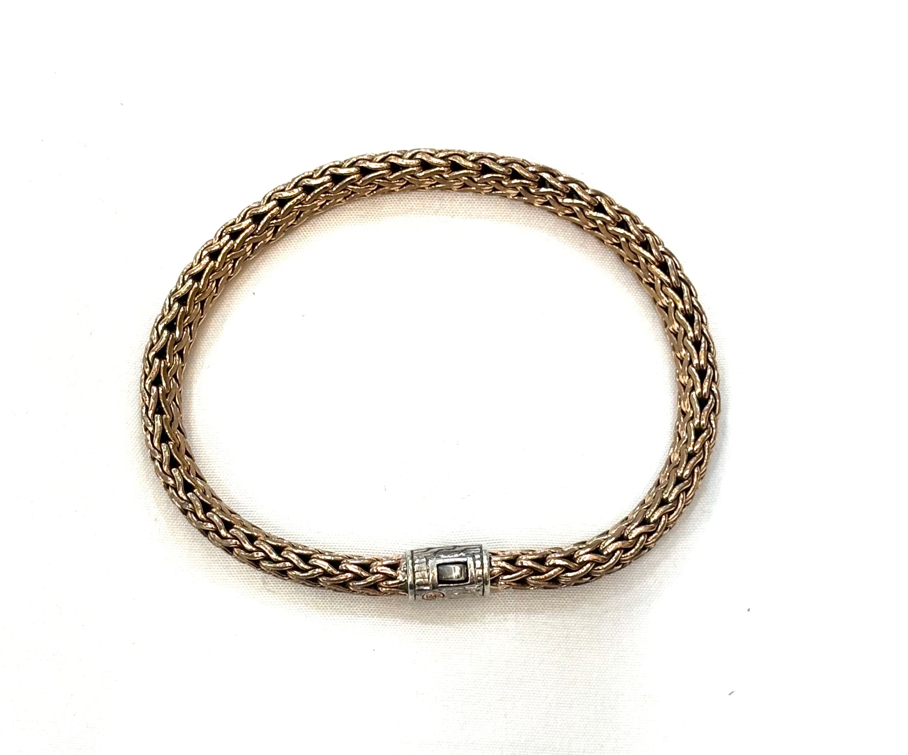 JOHN HARDY ICON REVERSIBLE STERLING SILVER AND 18K YELLOW GOLD BRACELET
