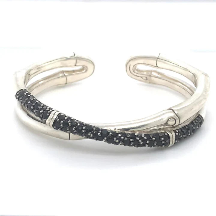 JOHN HARDY STERLING .925 NATURAL BLACK SAPPHIRE BRACELET