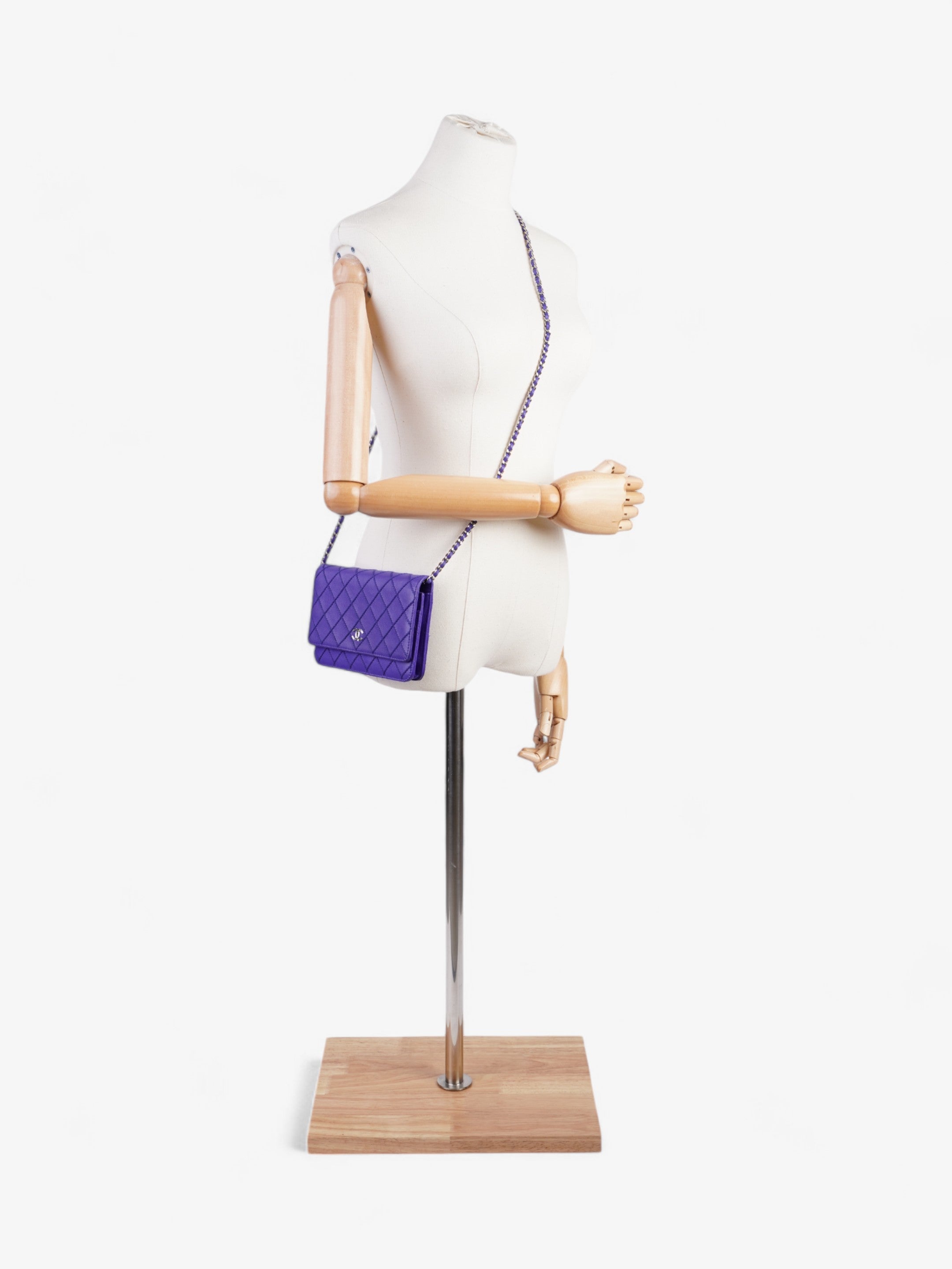 Chanel CC Fancy Wallet On Chain Cobalt Blue Calfskin Leather