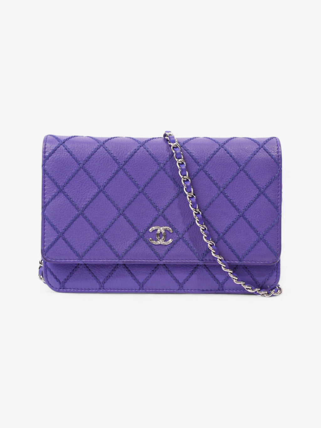 Chanel CC Fancy Wallet On Chain Cobalt Blue Calfskin Leather