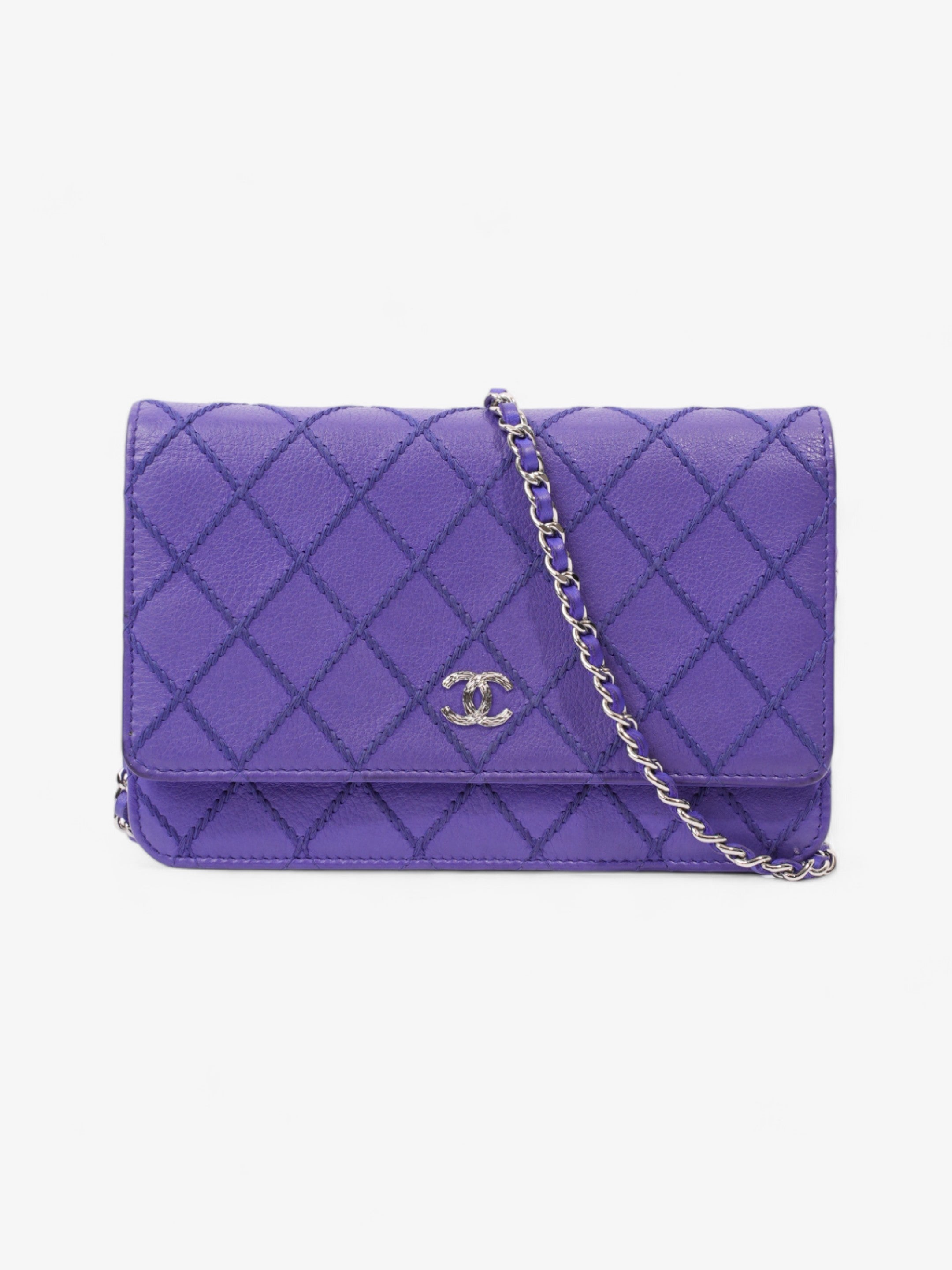 Chanel CC Fancy Wallet On Chain Cobalt Blue Calfskin Leather