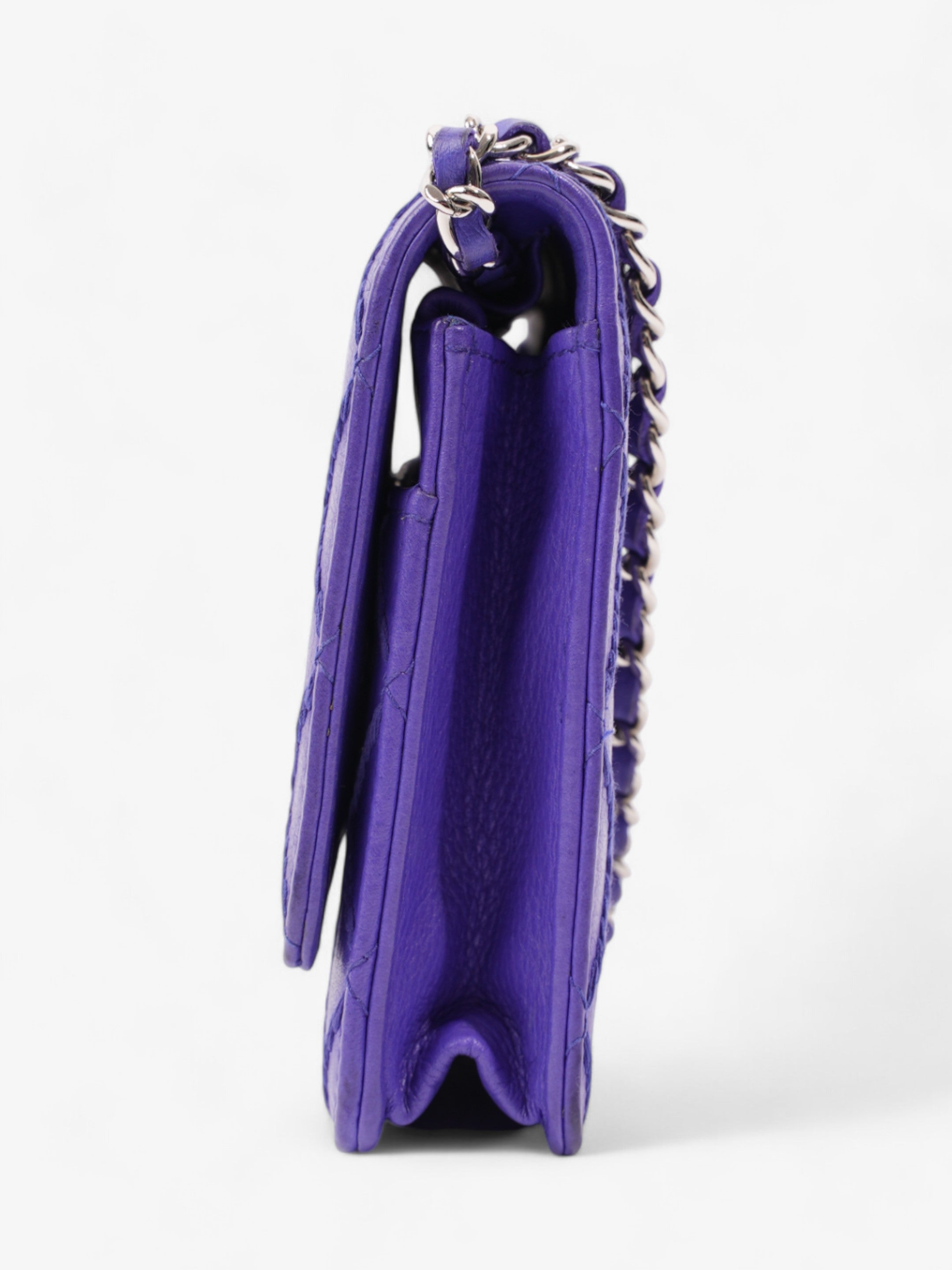 Chanel CC Fancy Wallet On Chain Cobalt Blue Calfskin Leather