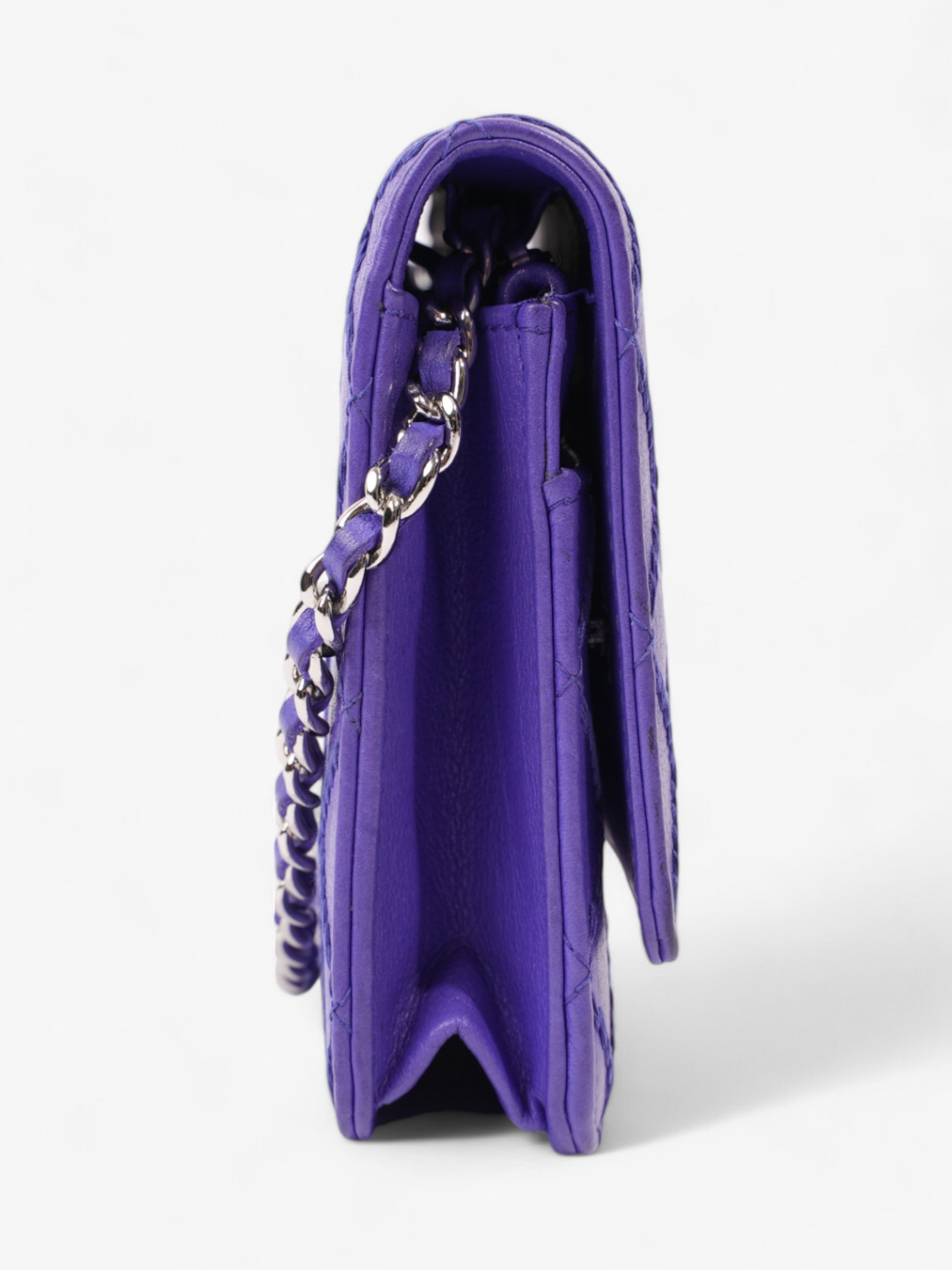 Chanel CC Fancy Wallet On Chain Cobalt Blue Calfskin Leather