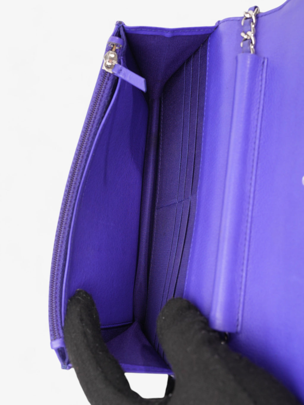 Chanel CC Fancy Wallet On Chain Cobalt Blue Calfskin Leather