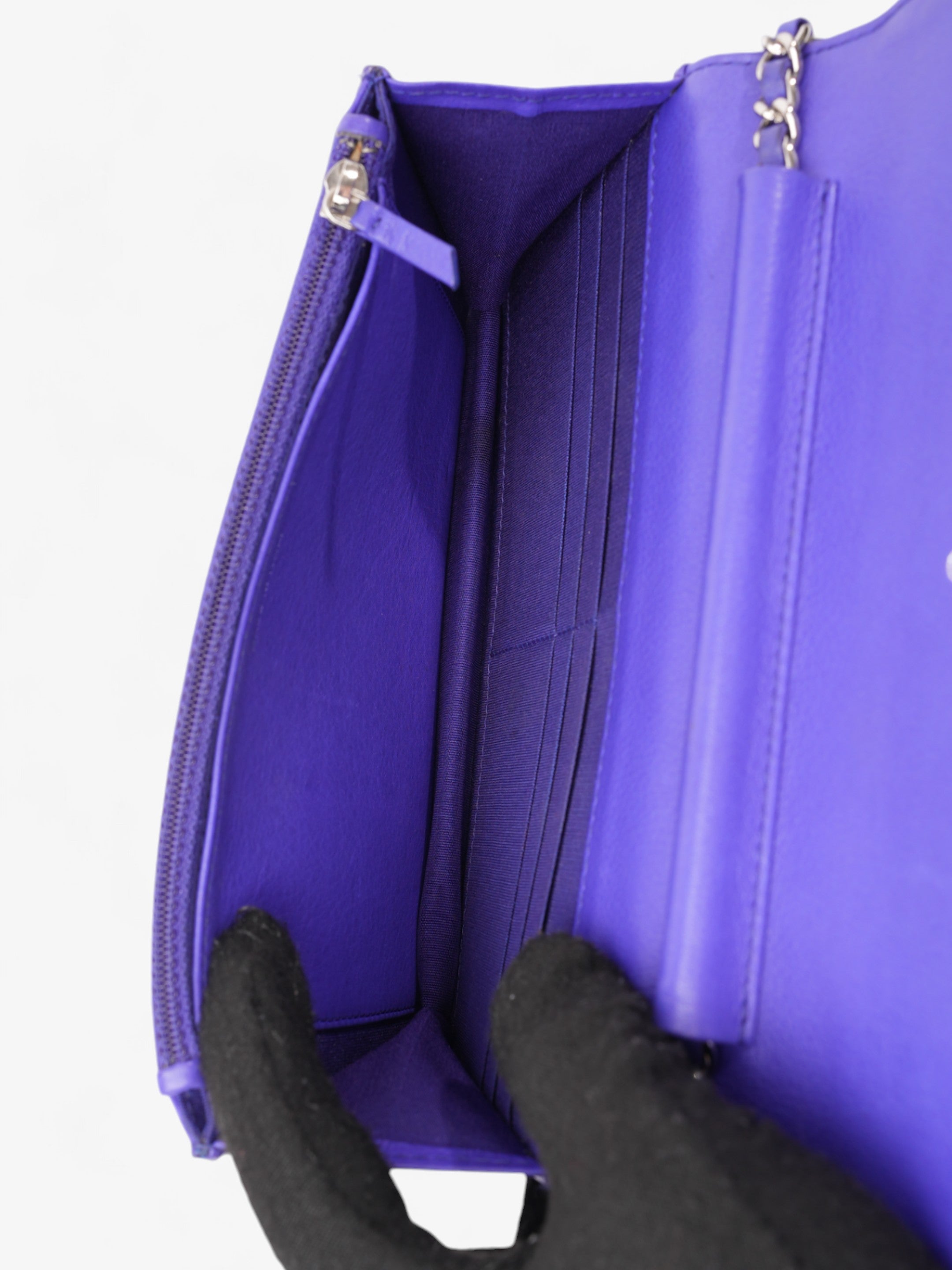 Chanel CC Fancy Wallet On Chain Cobalt Blue Calfskin Leather