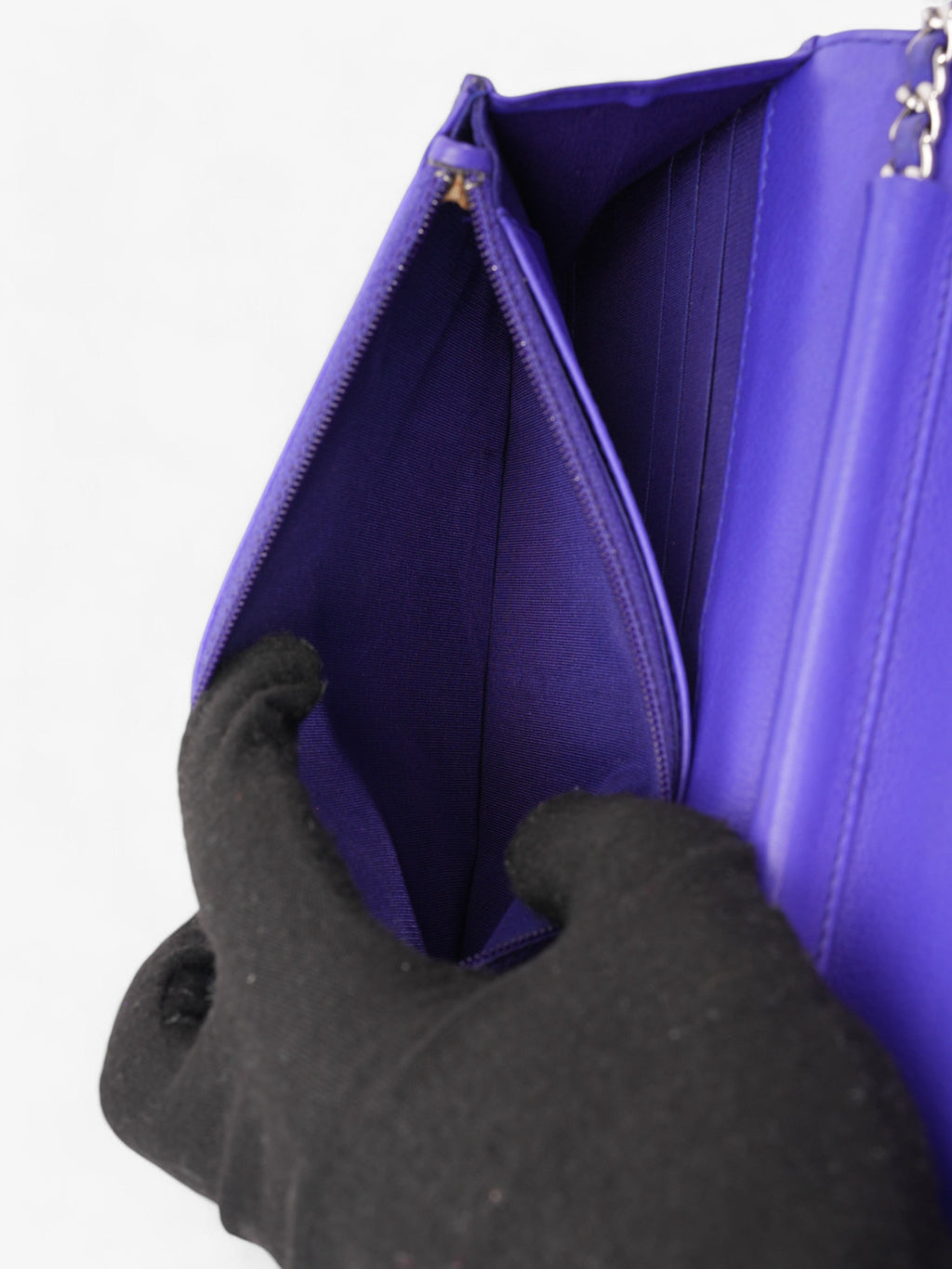 Chanel CC Fancy Wallet On Chain Cobalt Blue Calfskin Leather