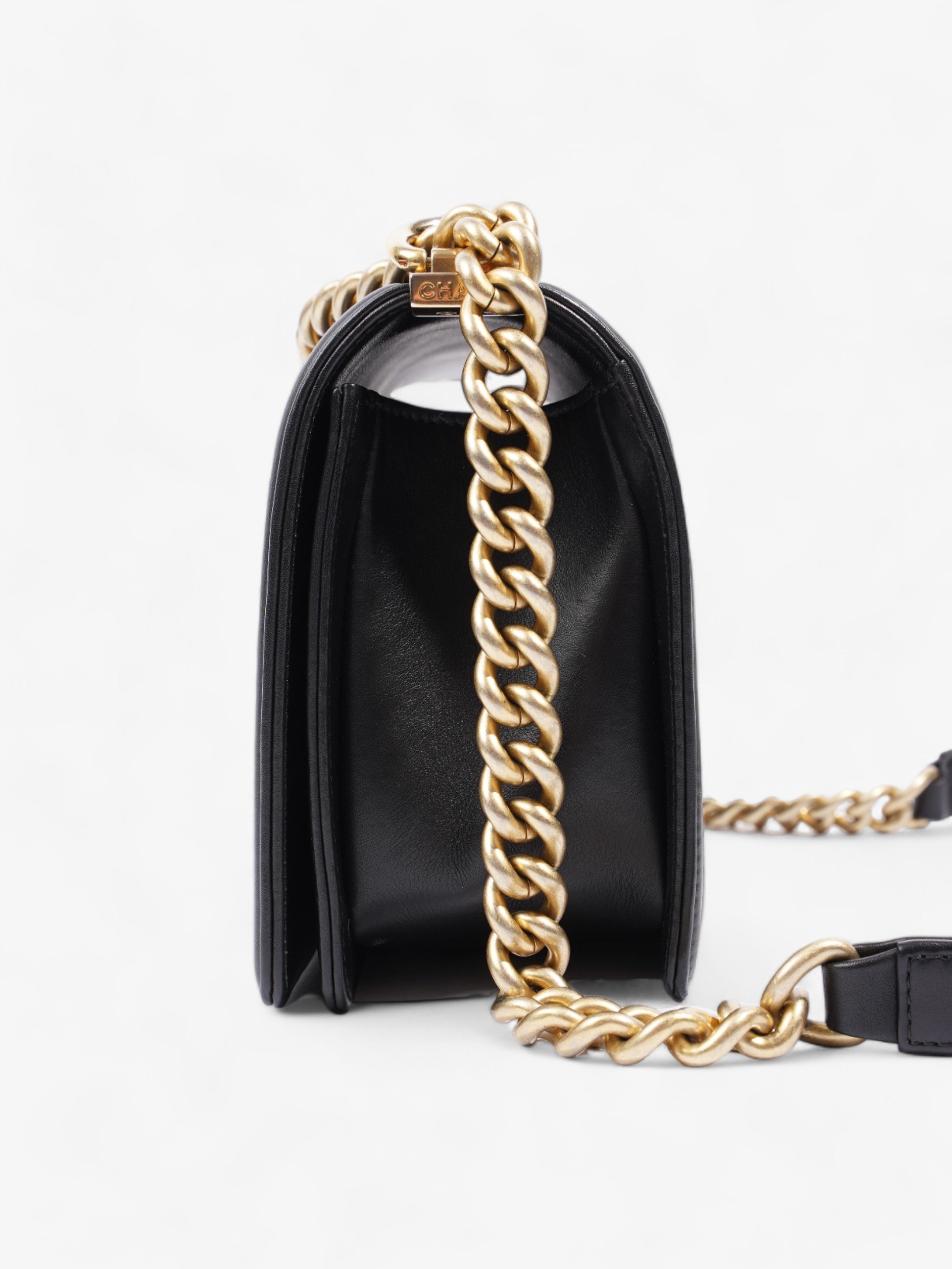 Chanel Boy Black Calfskin Leather Medium
