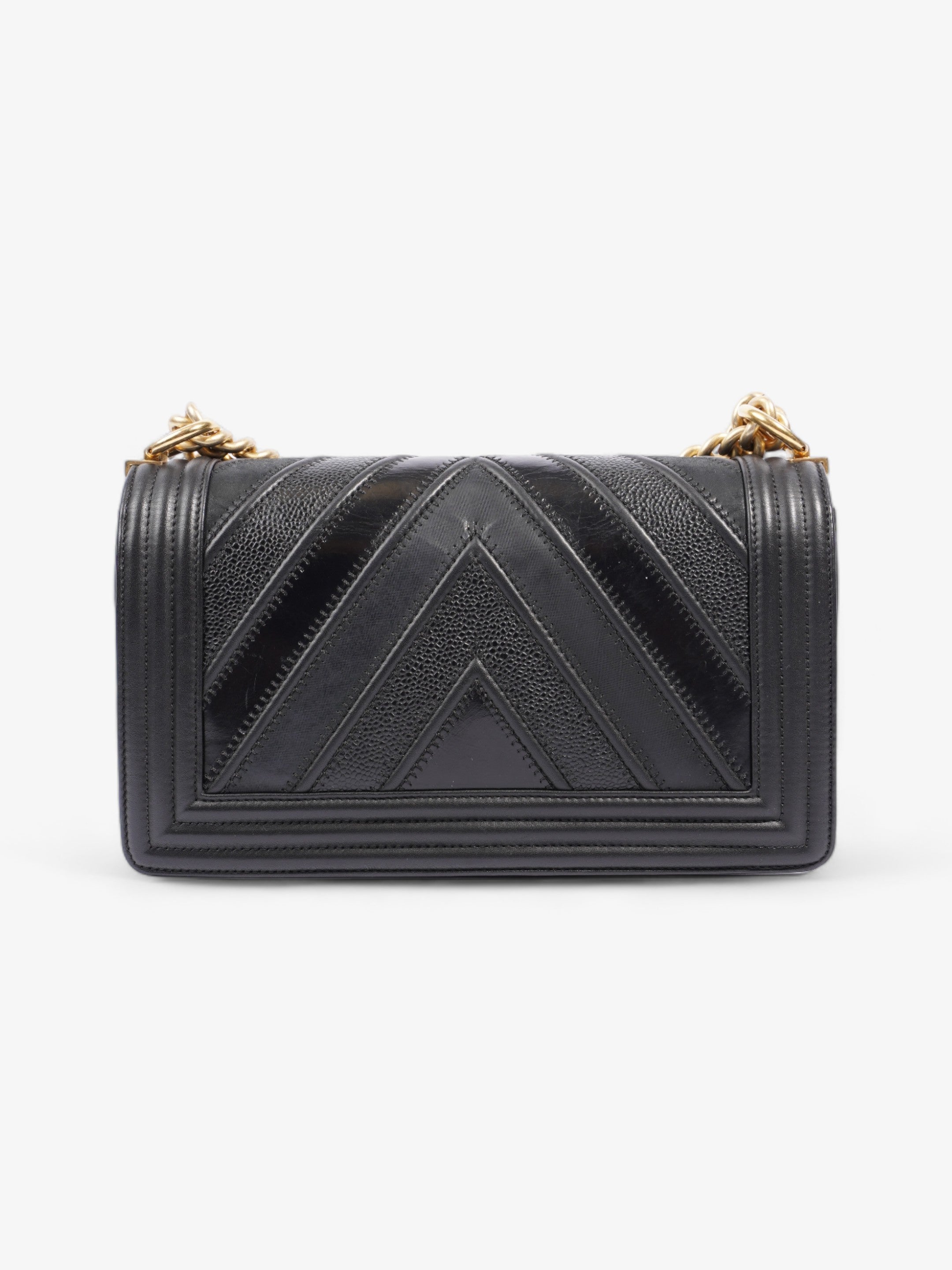 Chanel Boy Black Calfskin Leather Medium