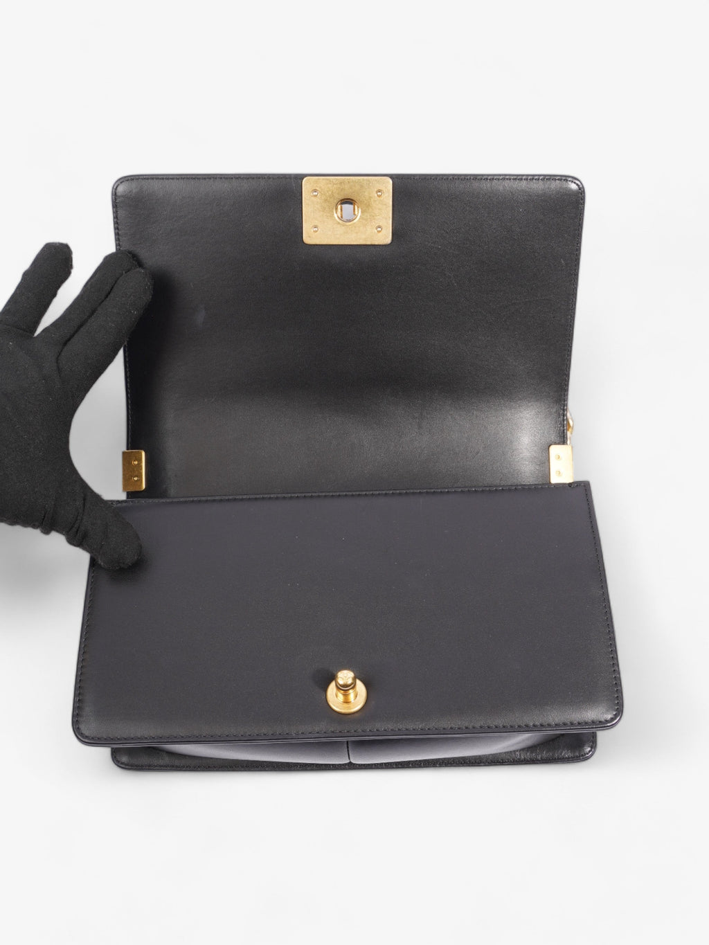 Chanel Boy Black Calfskin Leather Medium