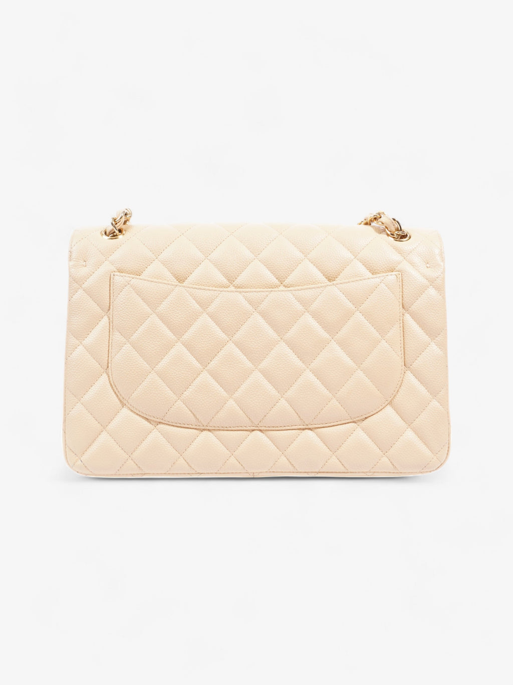 Chanel Classic Flap Beige Caviar Leather Jumbo