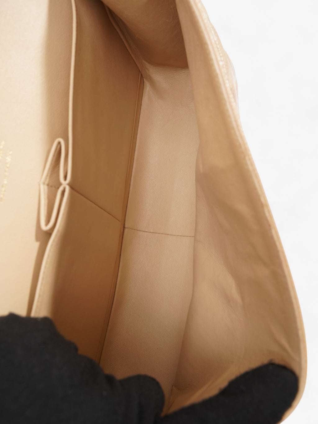 Chanel Classic Flap Beige Caviar Leather Jumbo