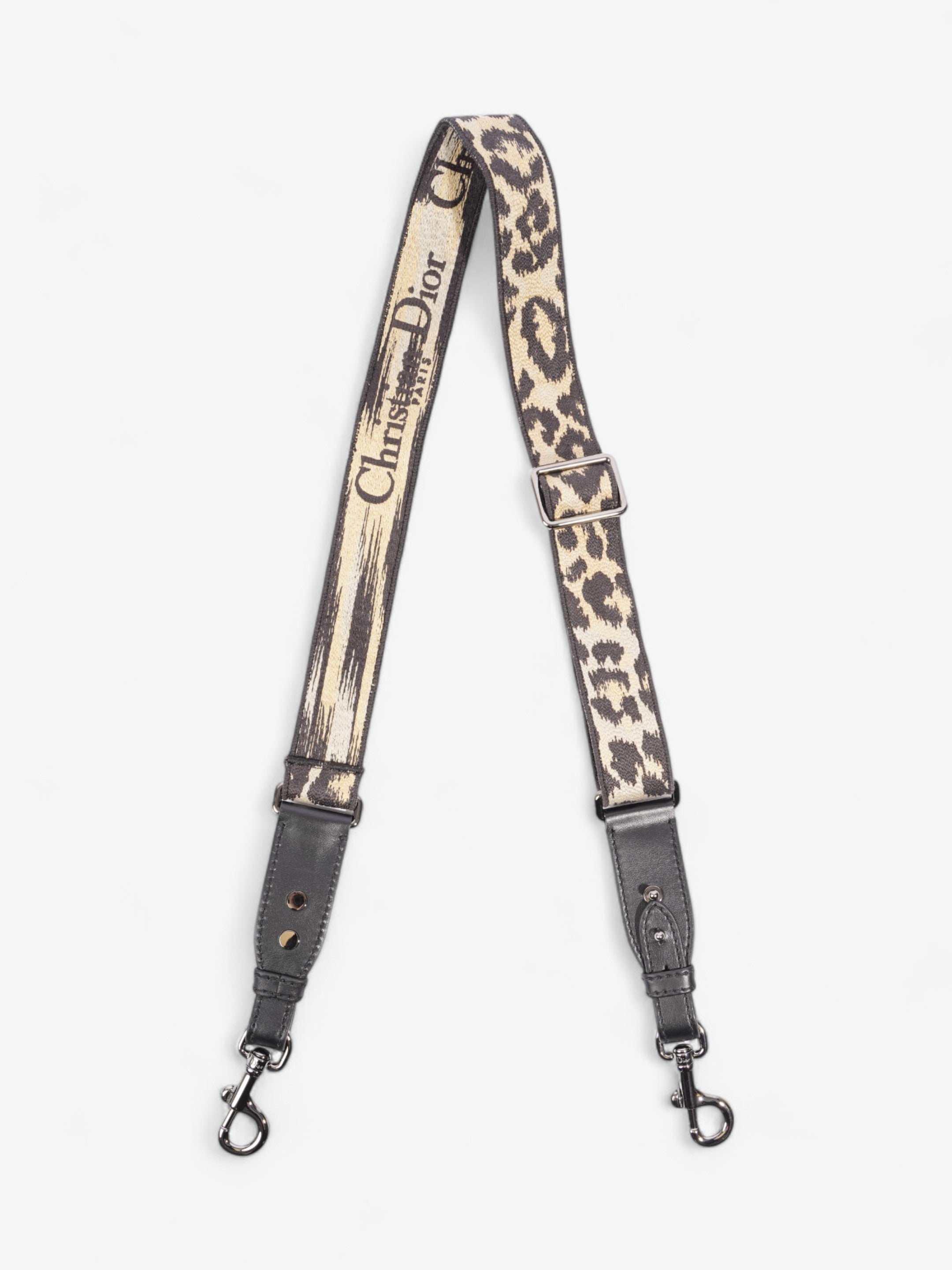Christian Dior Animal Print Bag Strap Beige / Black Canvas