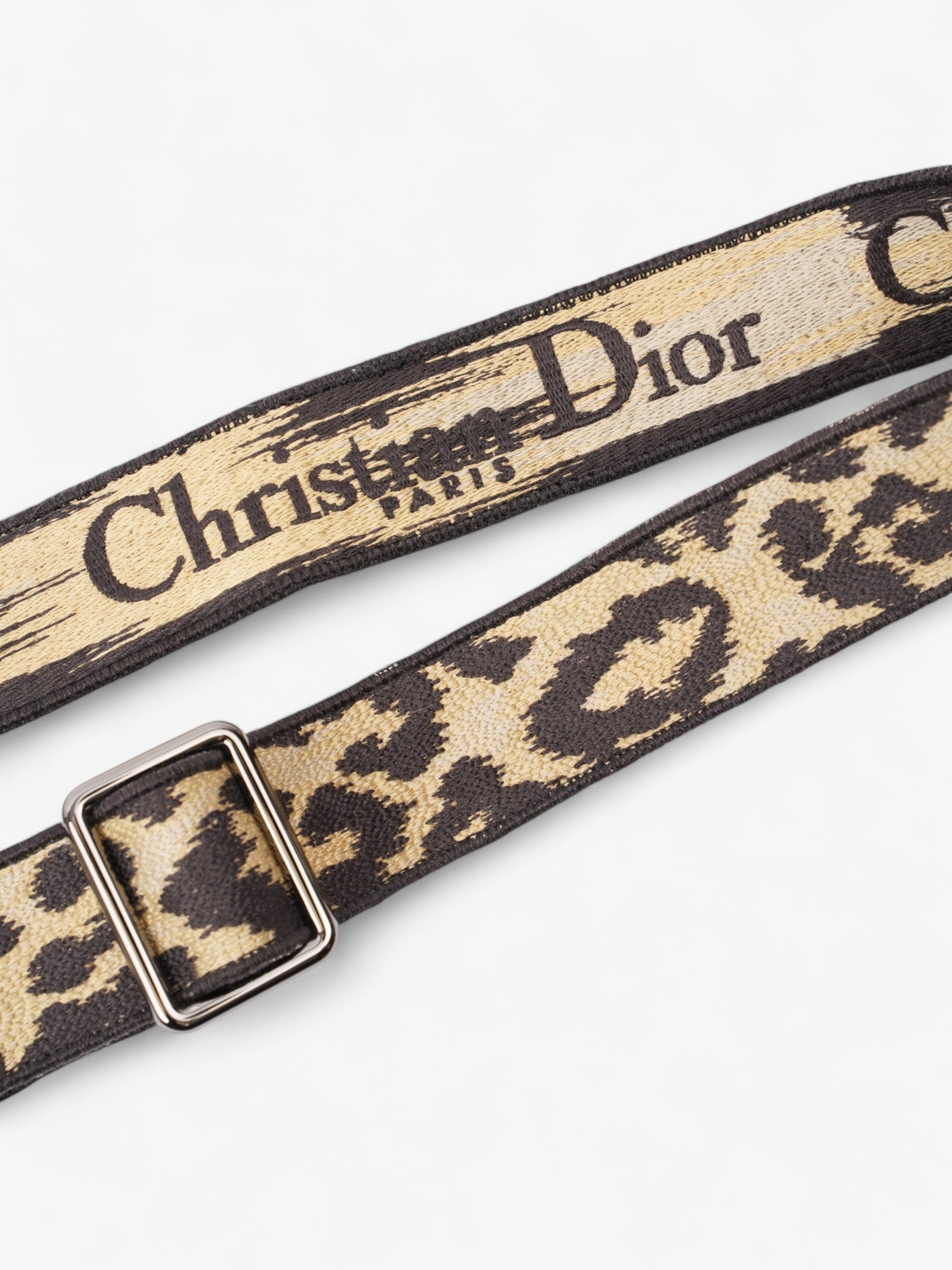 Christian Dior Animal Print Bag Strap Beige / Black Canvas