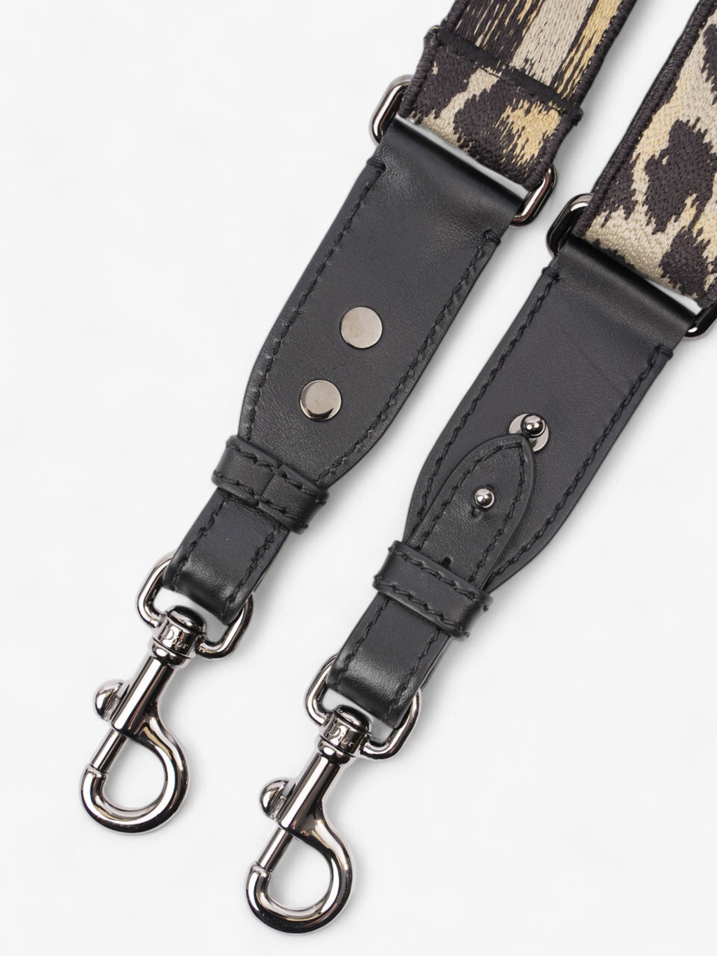 Christian Dior Animal Print Bag Strap Beige / Black Canvas