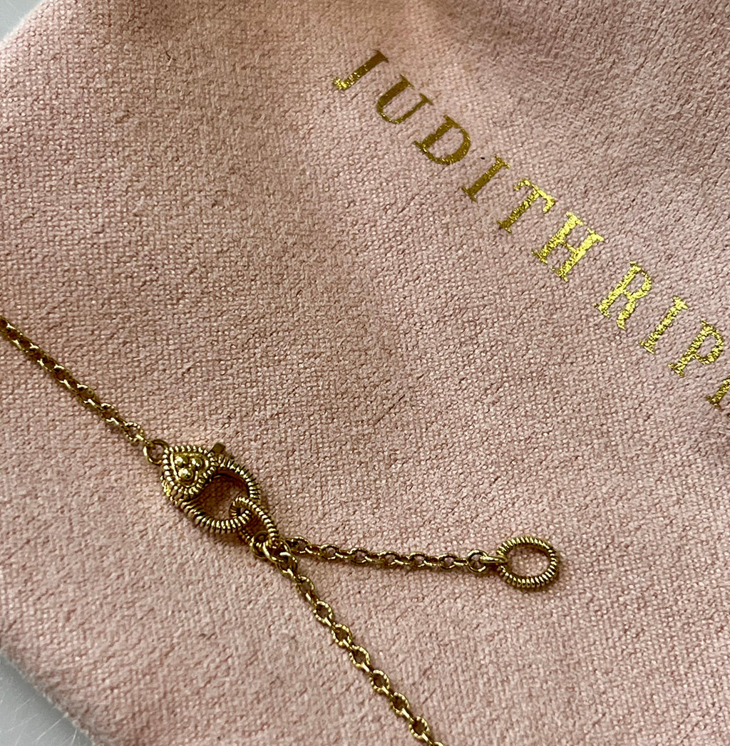JUDITH RIPKA 14K GOLD GEMSTONES DIAMONDS BAR NECKLACE
