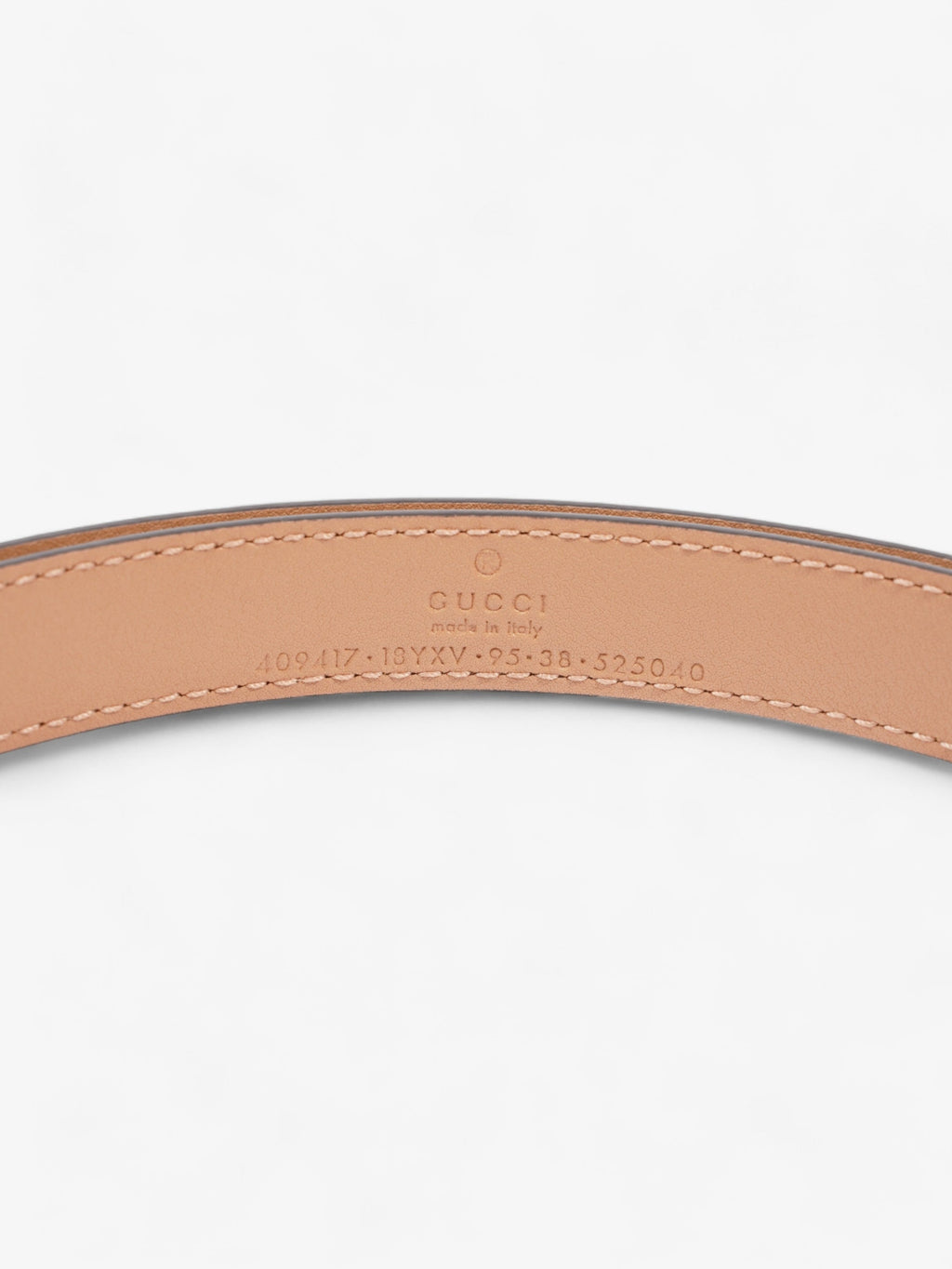 Gucci GG Marmont Thin Belt Beige Leather 95cm 38mm