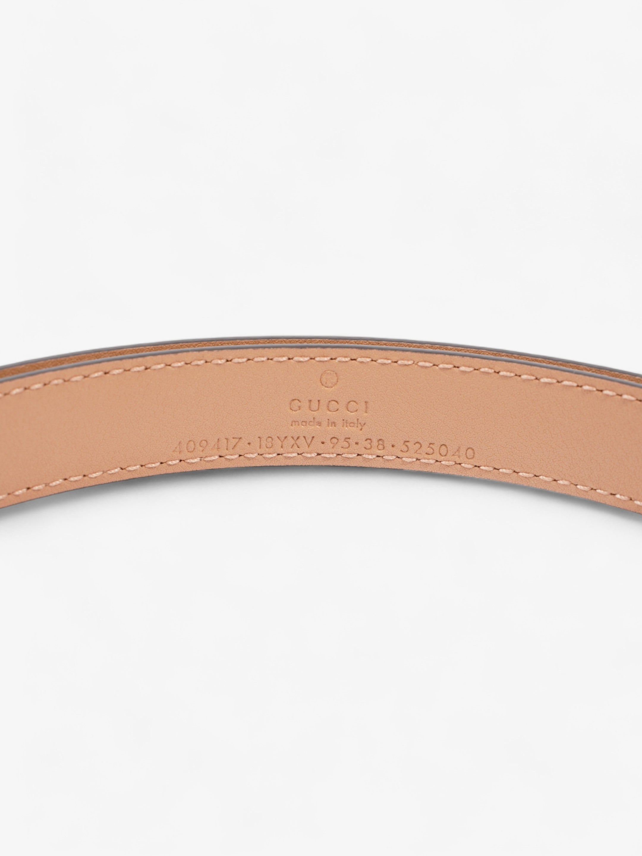 Gucci GG Marmont Thin Belt Beige Leather 95cm 38mm