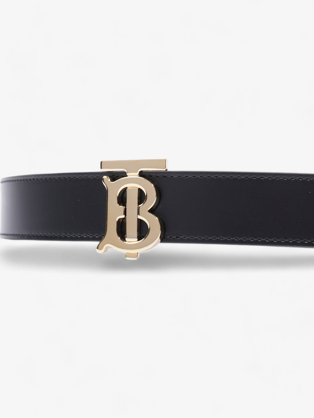 Burberry TB Reversible Belt Black / Tan / Gold Leather Small - 106cm