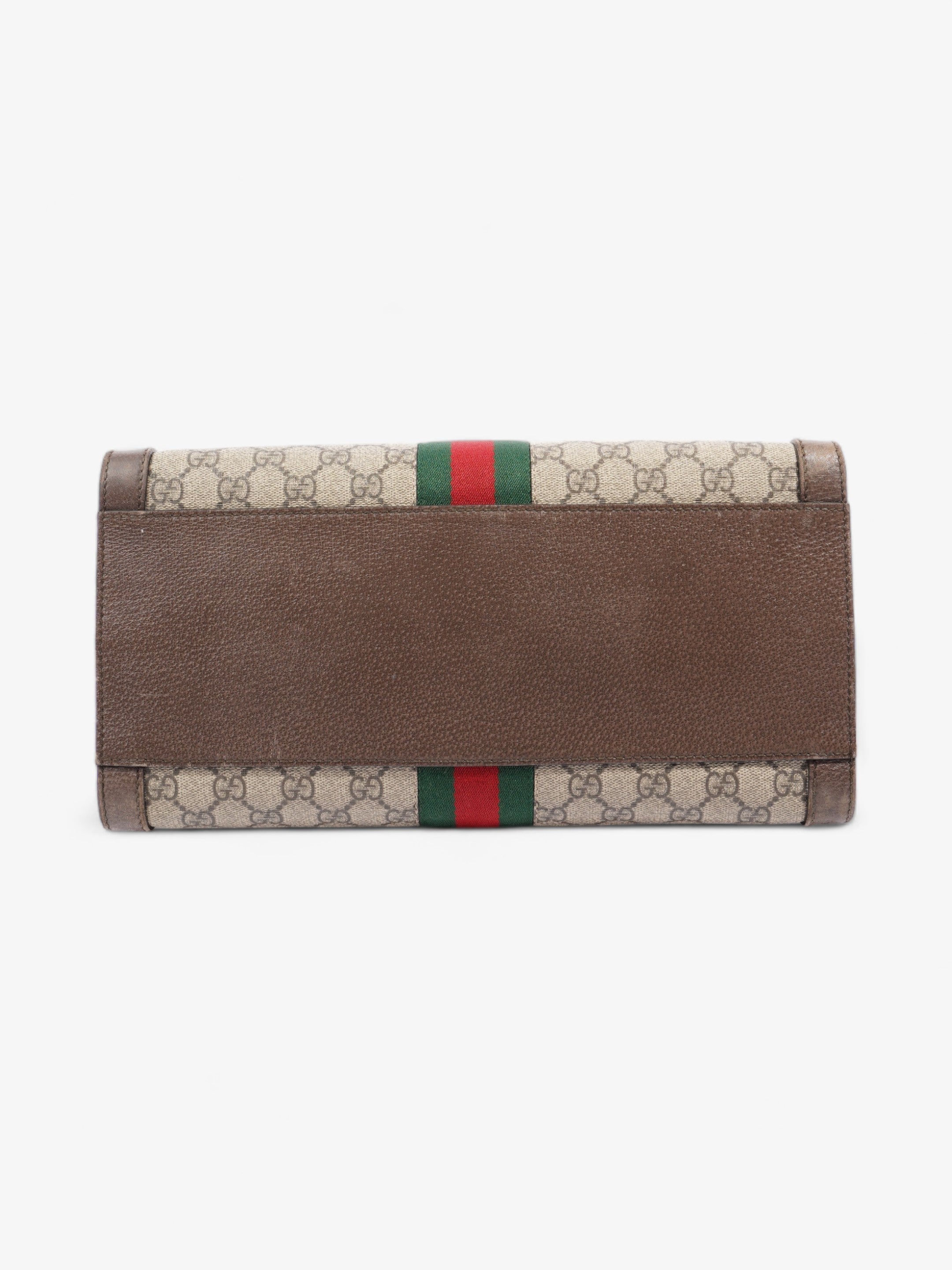 Gucci Ophidia GG Beige And Ebony GG Supreme / Brown / Gucci Stripe Coated Canvas Medium