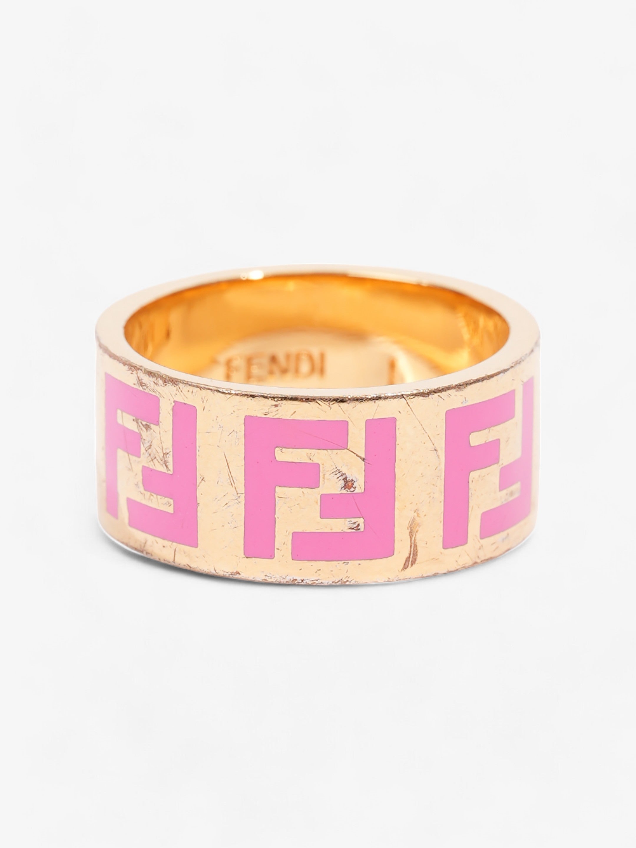 Fendi Forever Fendi Ring Gold / Pink Base Metal Large (58mm)